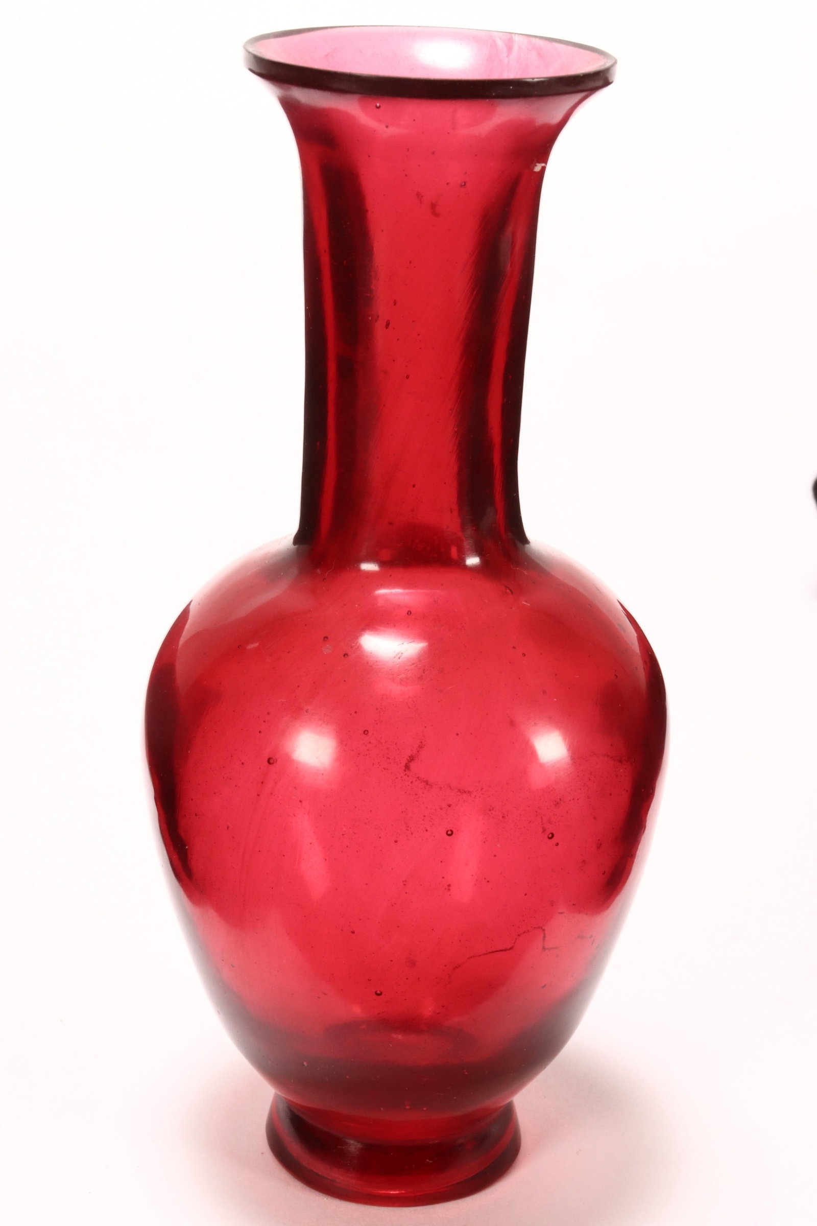 Chinese Peking Ruby Glass Vase, (1 of 2)