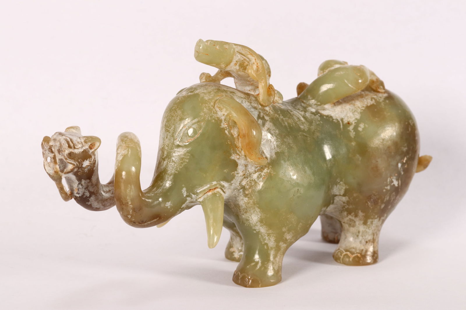 Chinese Carved Jade Figure Group, (1 of 6)