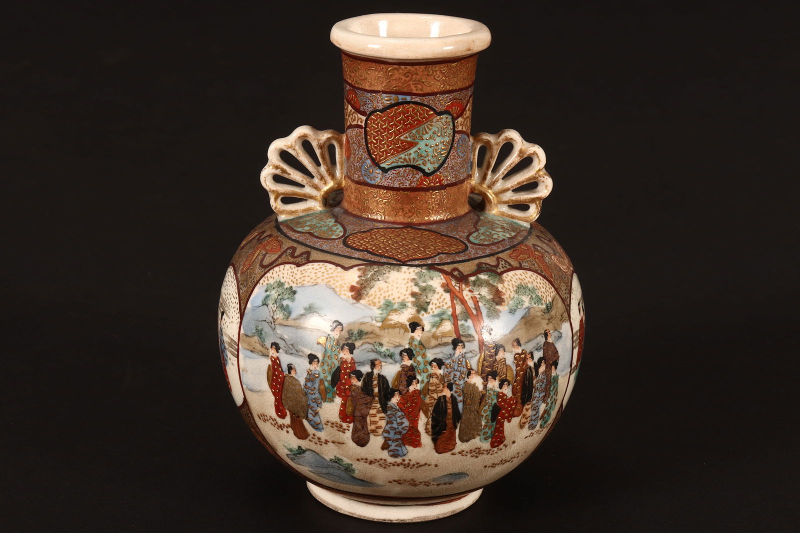 Japanese Meiji Period Satsuma Vase, (1 of 9)