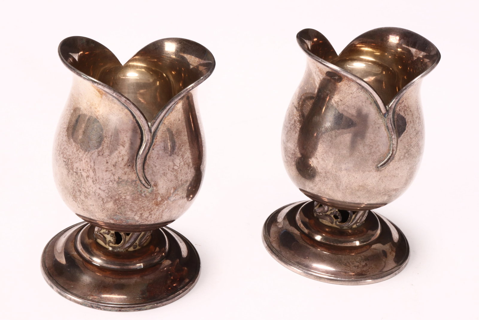 Pair of Japanese Silver Tulip Cups, (1 of 3)
