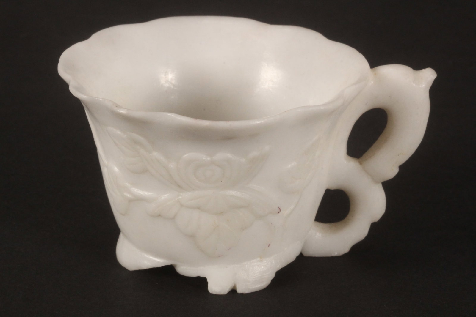 Chinese Late Qing Dynasty White Jade Libation Cup, (1 of 5)