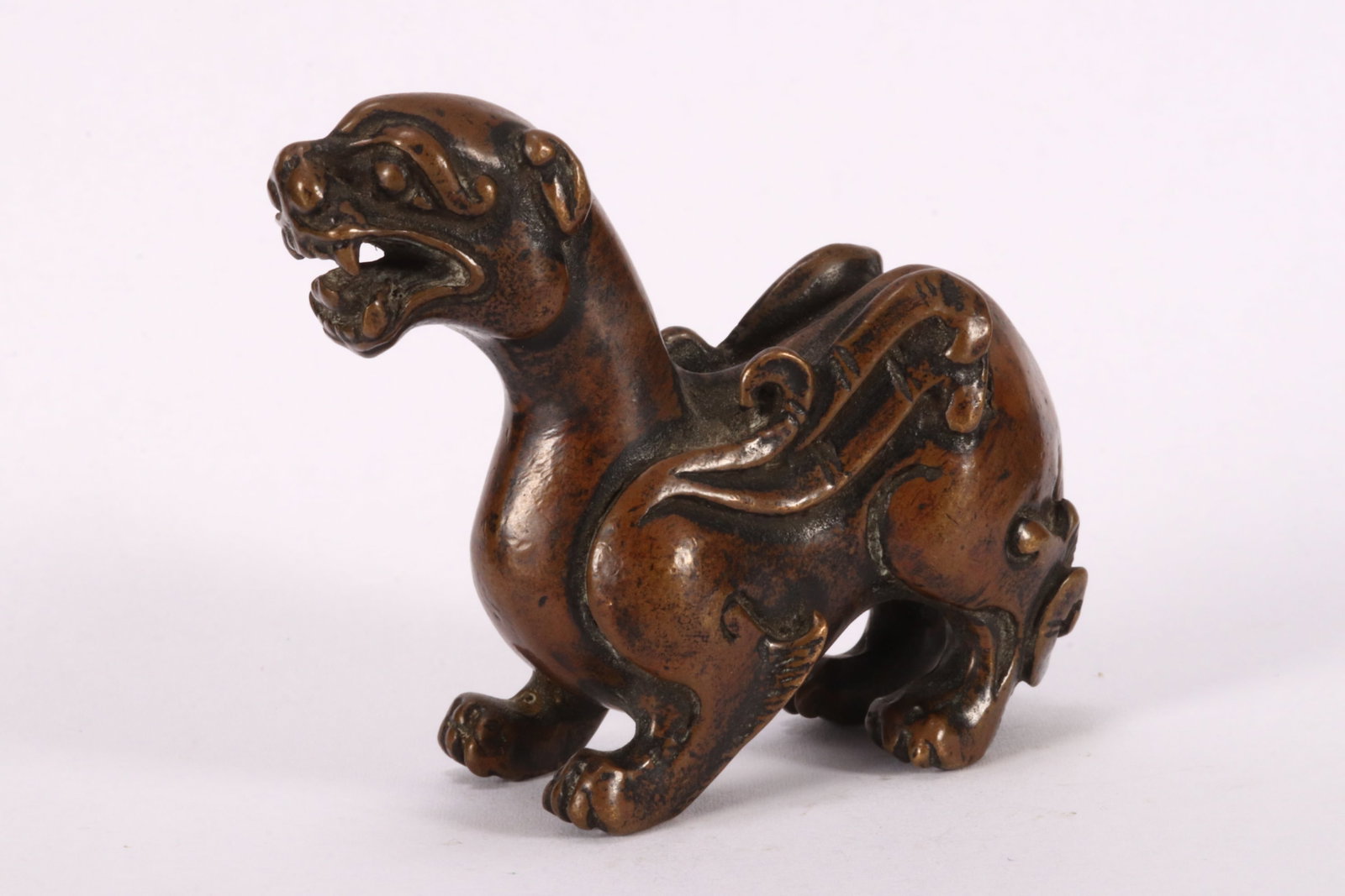 Chinese Late Qing Dynasty Bronze Scroll Weight, (1 of 6)
