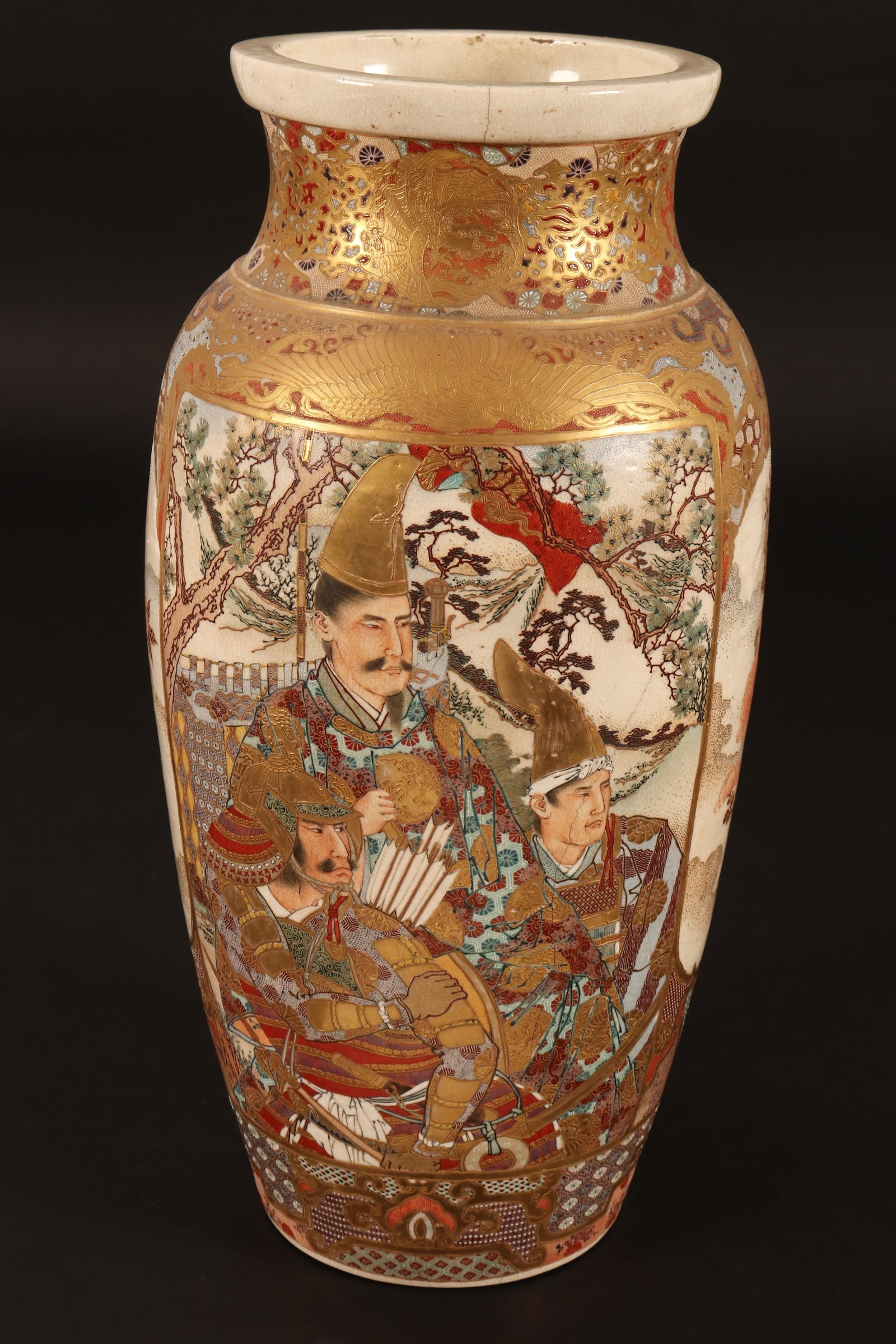 Large Japanese Satsuma Vase, (1 of 3)