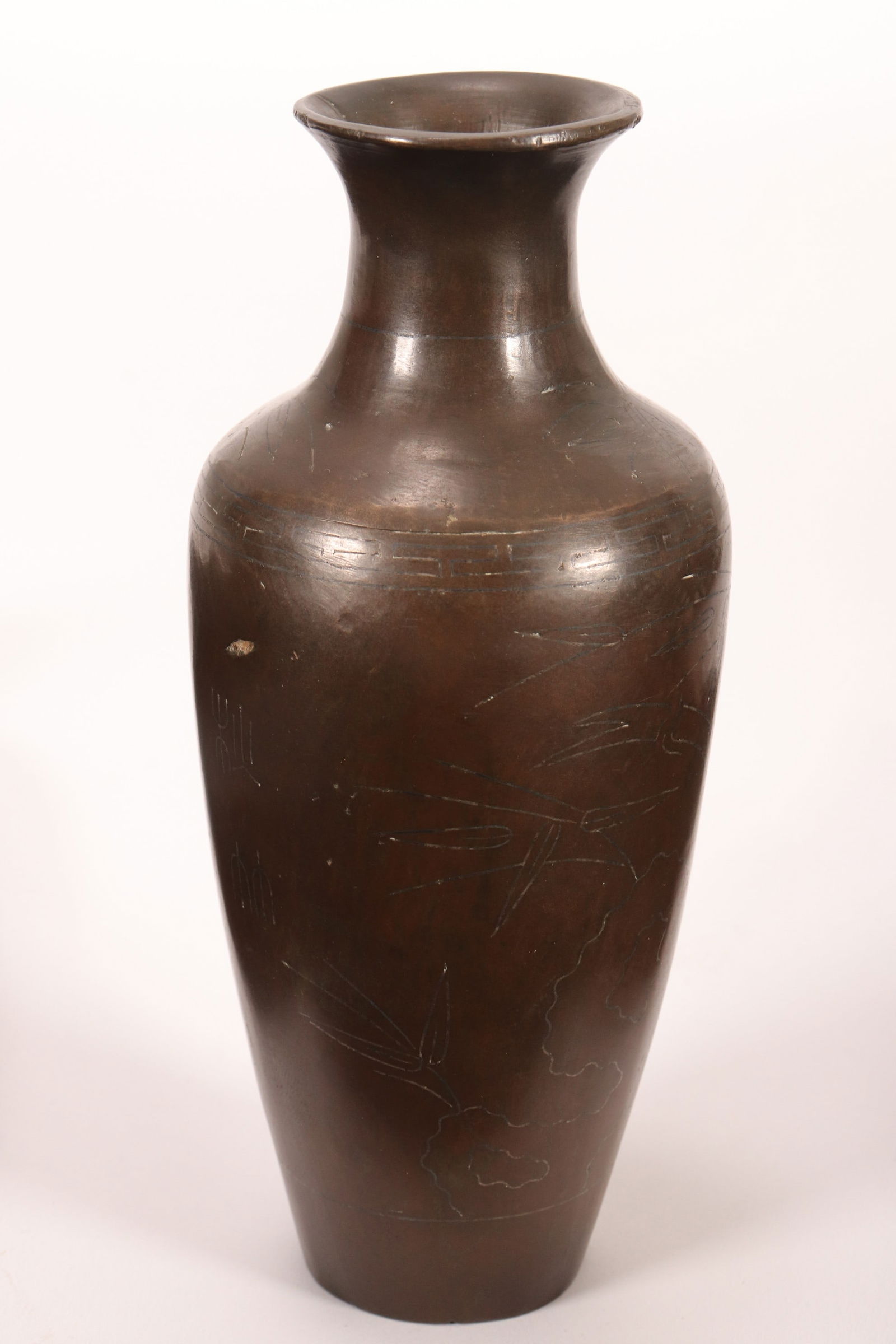 Chinese Silver Inlaid Bronze Vase, (1 of 5)
