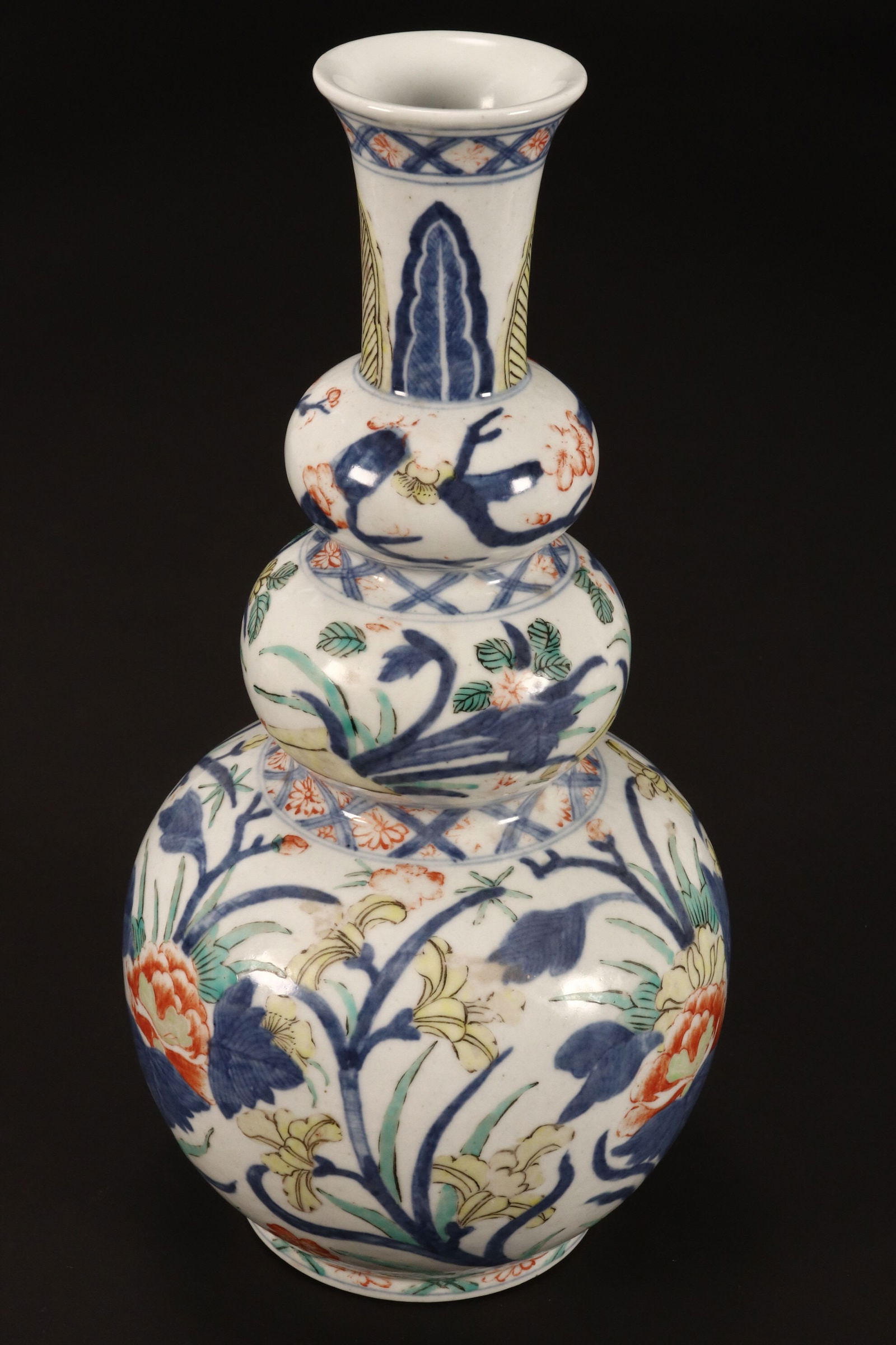 Chinese Triple Gourd Porcelain Vase, (1 of 5)