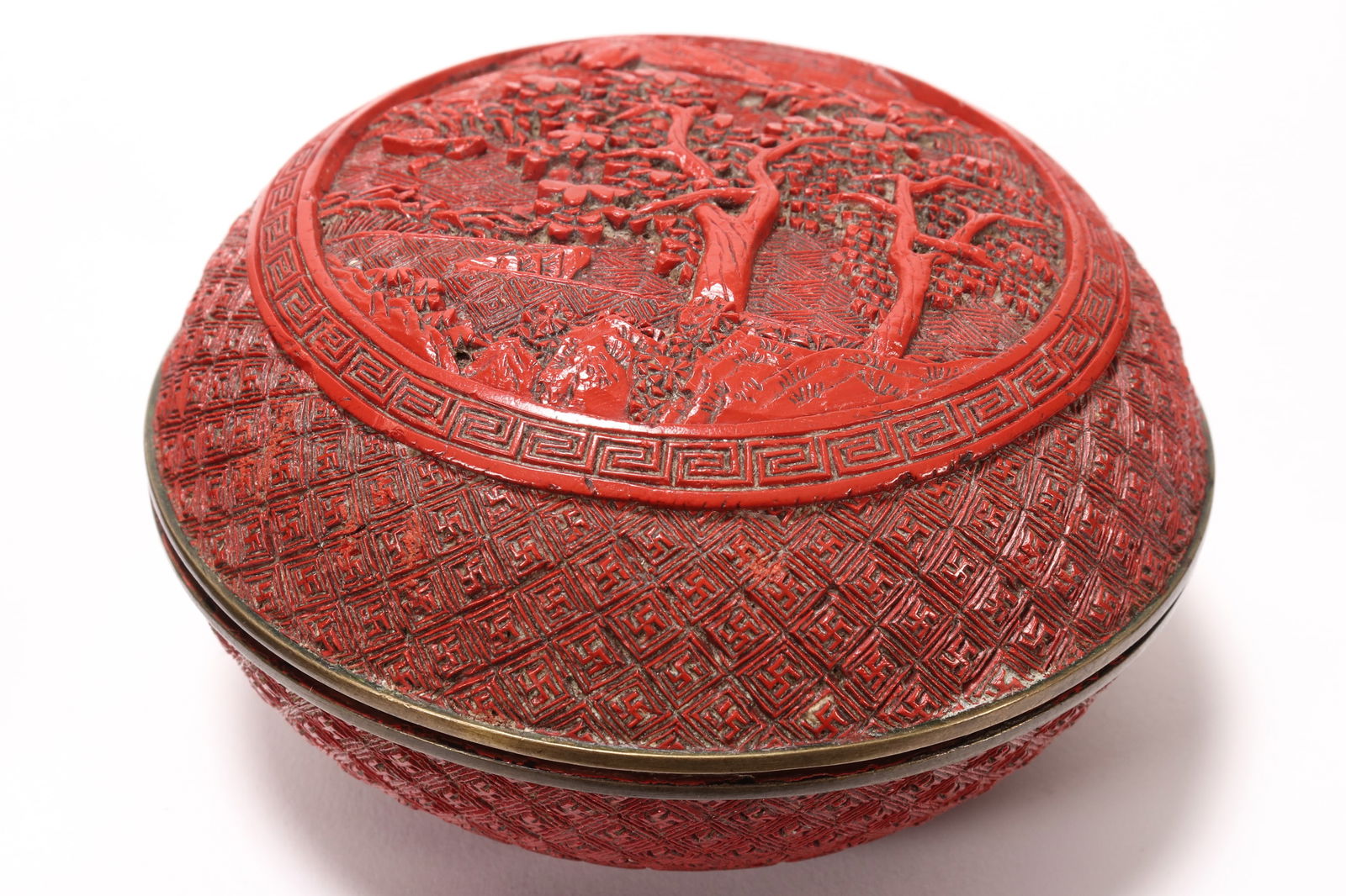 Fine Chinese Qing Dynasty Cinnabar Box, (1 of 4)