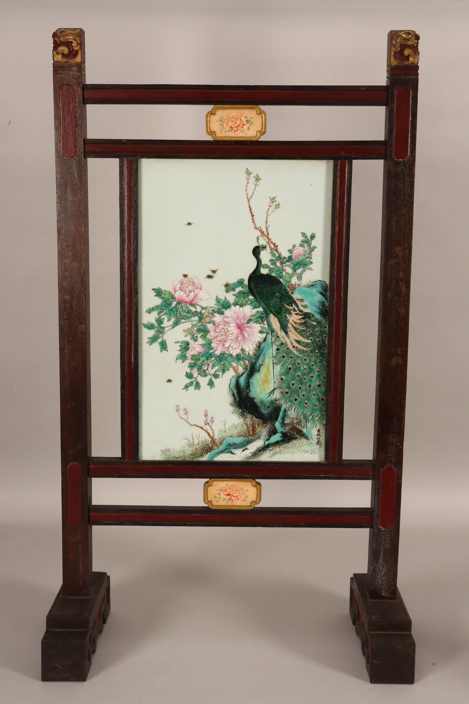 Large Chinese Porcelain Paneled Screen, (1 of 9)