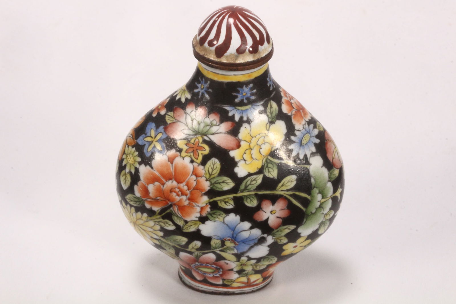 Chinese Famille Noir Enamel Snuff Bottle, (1 of 4)
