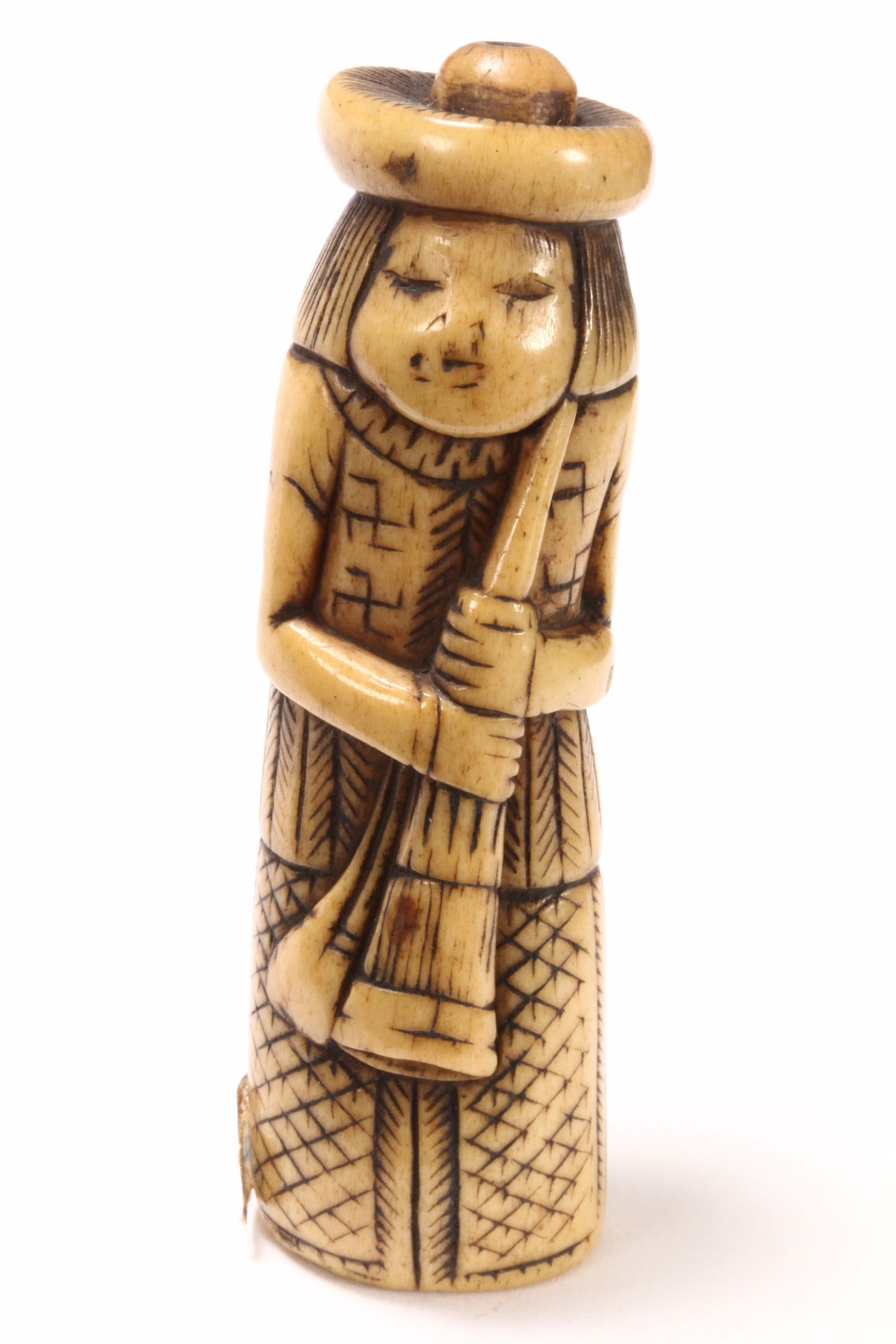 Japanese Edo Period Stag Antler Sashi Netsuke, (1 of 6)