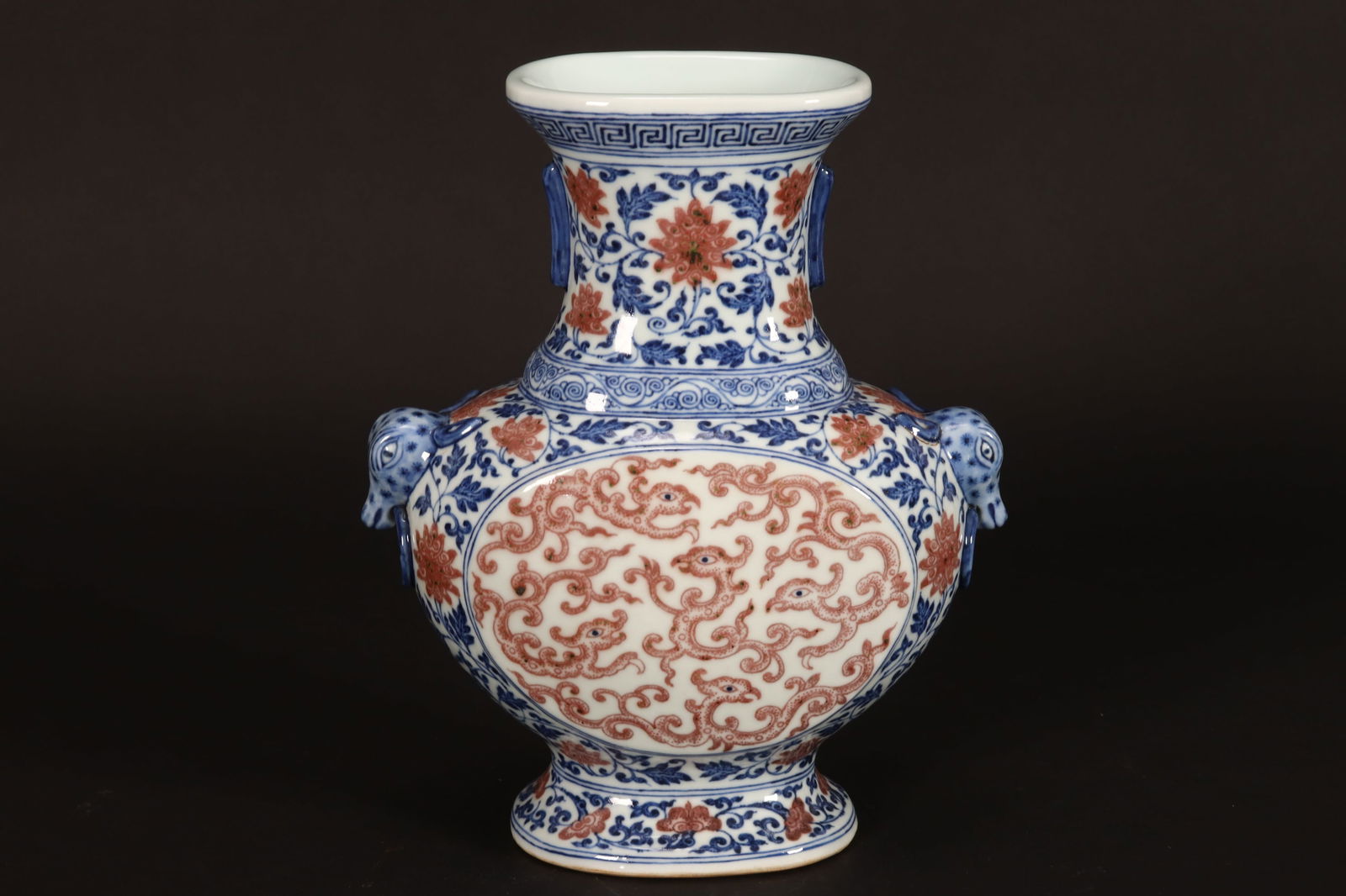 Chinese Twin Handled Porcelain Vase, (1 of 6)