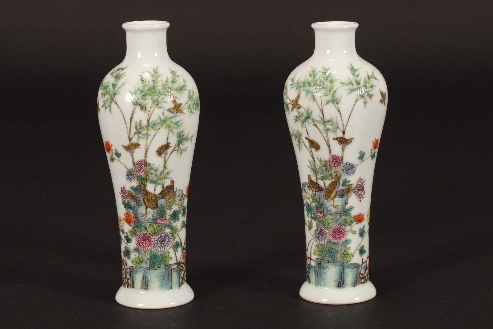 Pair of Chinese Porcelain Meiping Vases, (1 of 7)