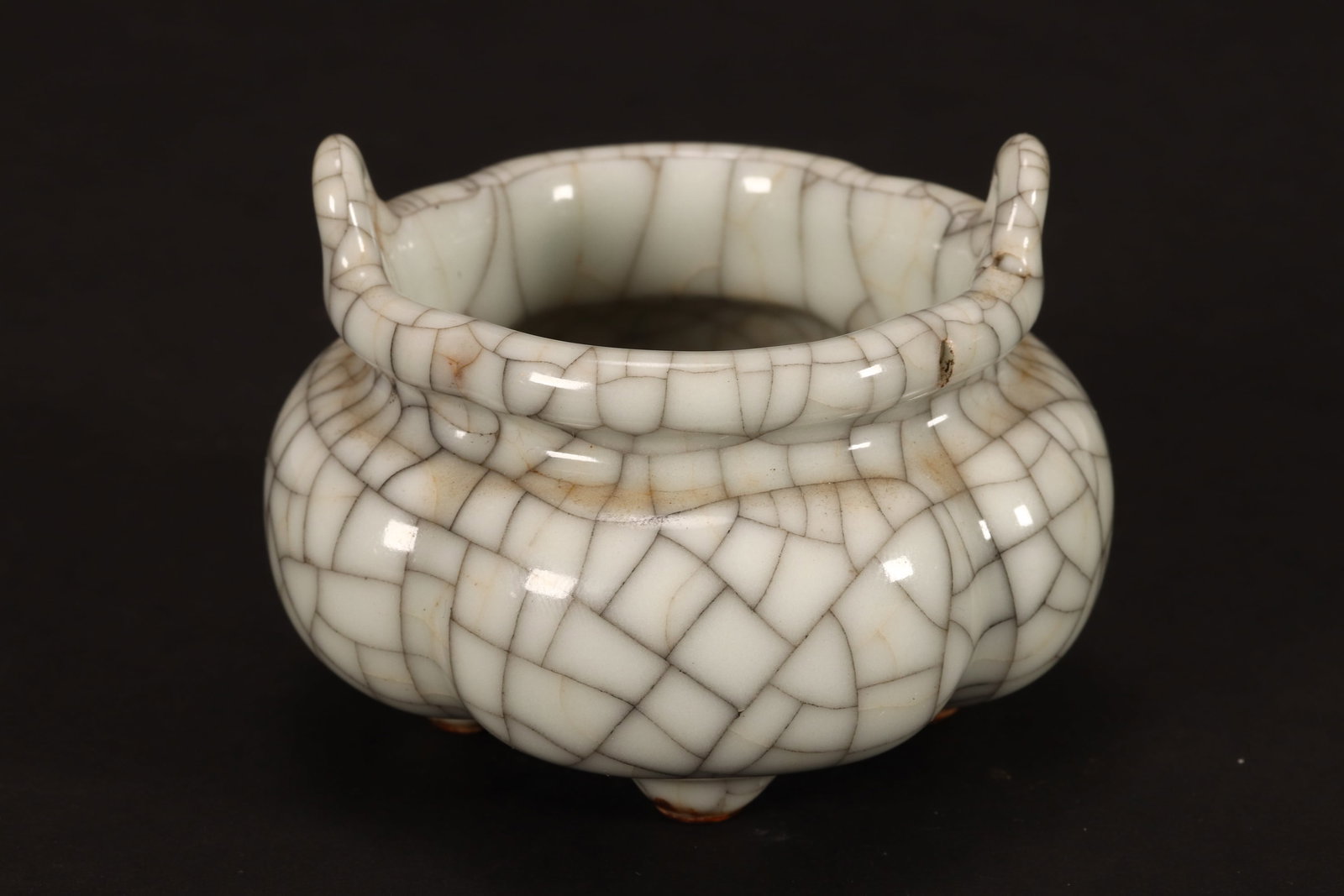 Chinese Crackle Glaze Censer, (1 of 5)