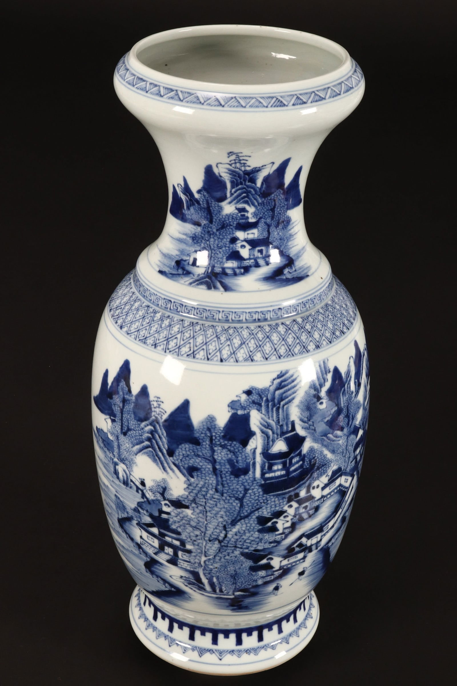 Chinese Blue and White Porcelain Vase, (1 of 3)