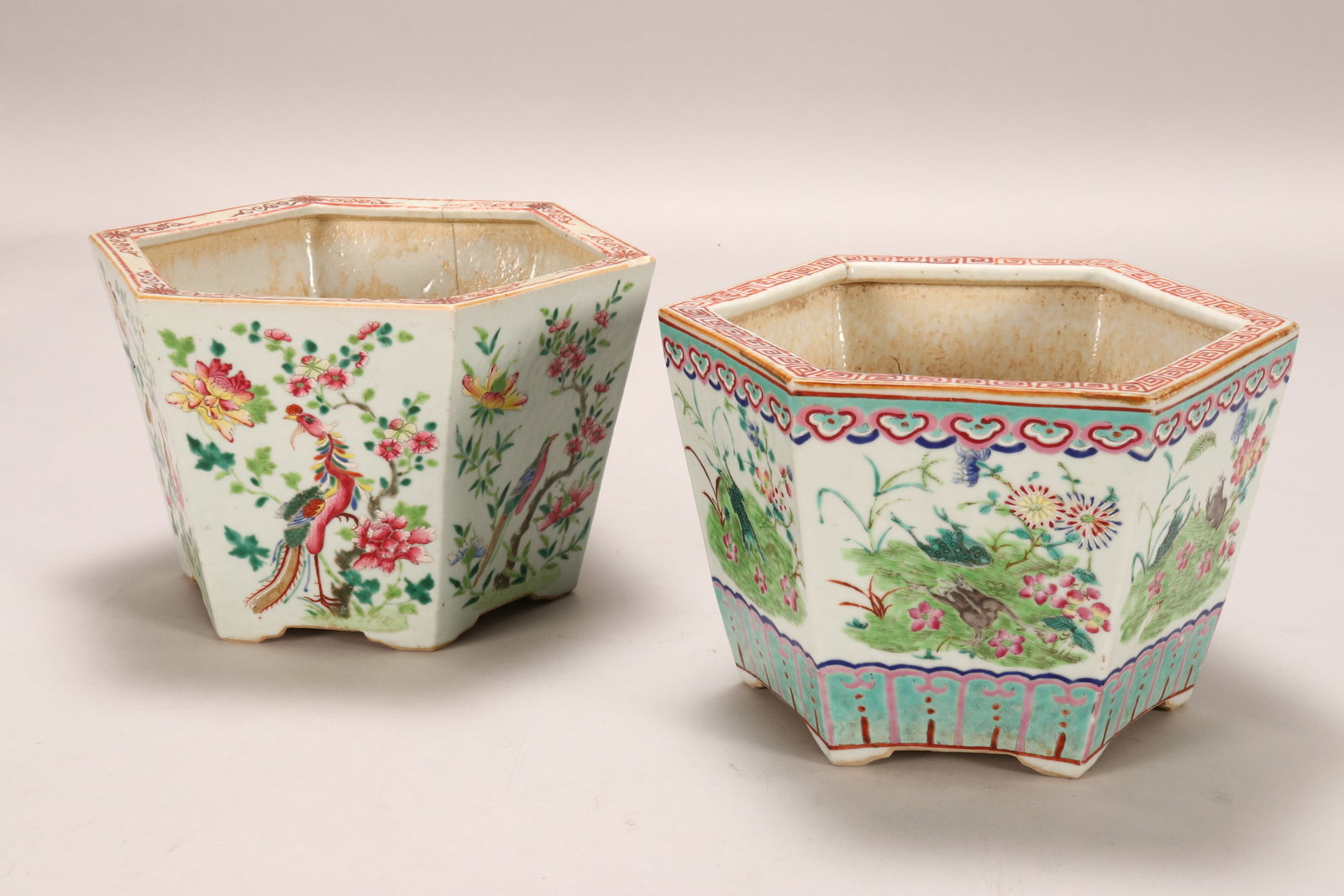 Two Chinese Late Qing Dynasty Porcelain Planters, (1 of 7)