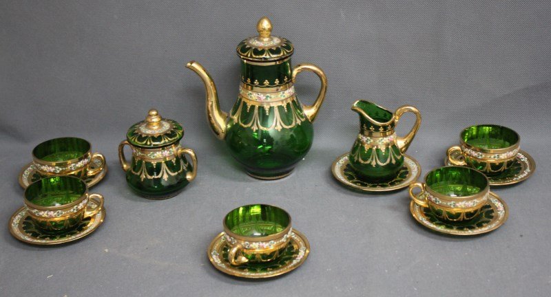 venetian glass tea set