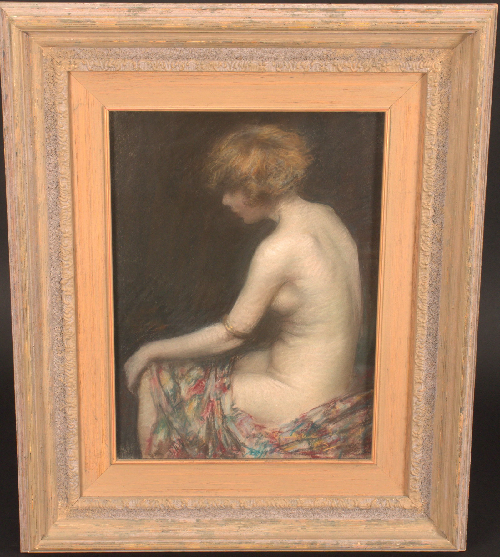 Janet Agnes Cumbrae-Stewart (1883-1960),: Seated Nude with Shawl,1923 pastel signed and dated 'Cumbrae Stewart/23' lower right 37cm x 27cm