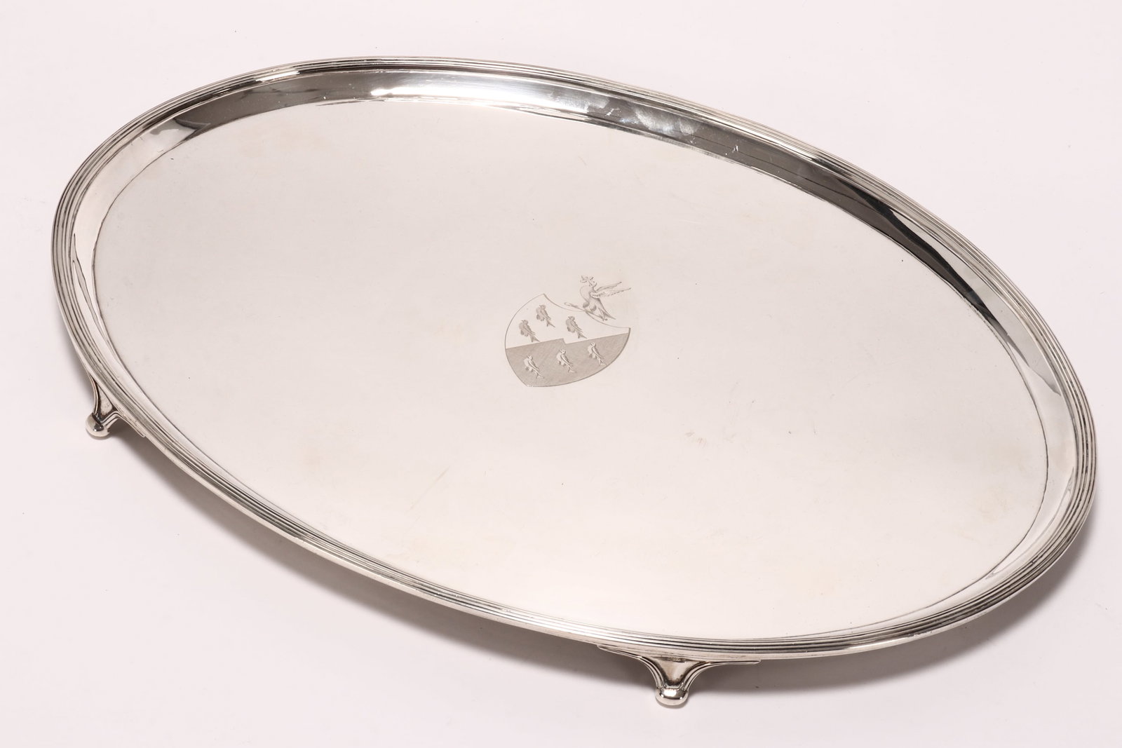 Large George III Sterling Silver Footed Tray, (1 of 4)