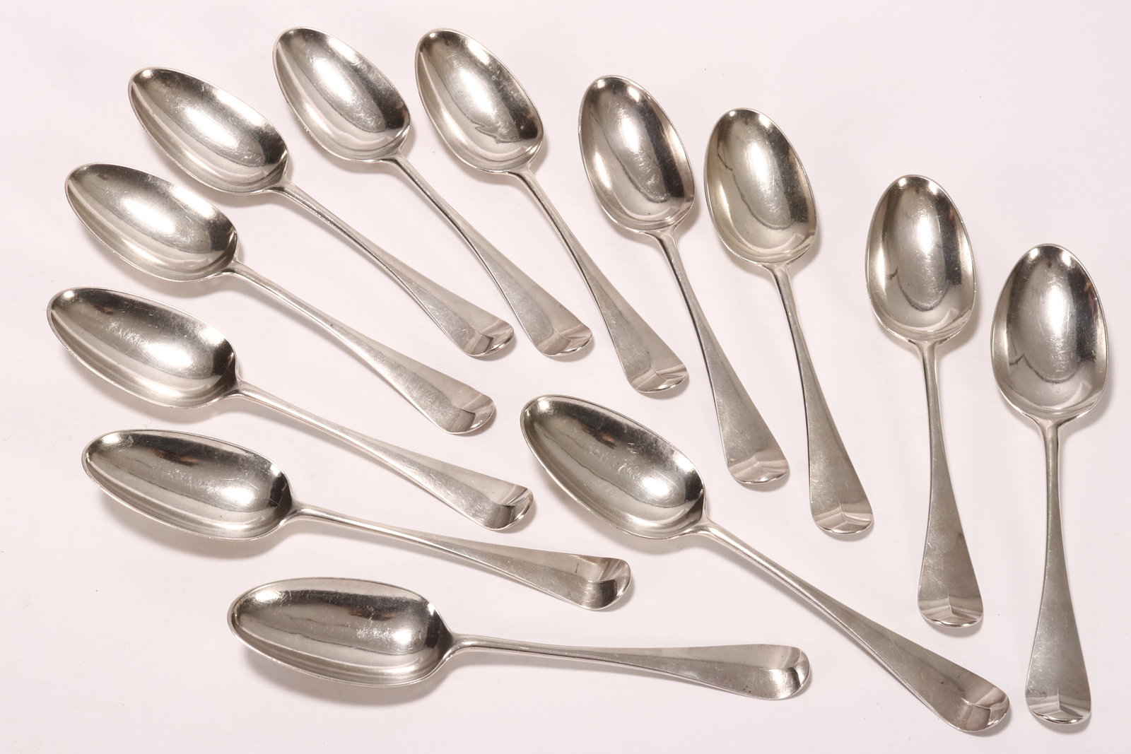 Set of Twelve George III Sterling Silver Table Spoons, (1 of 4)
