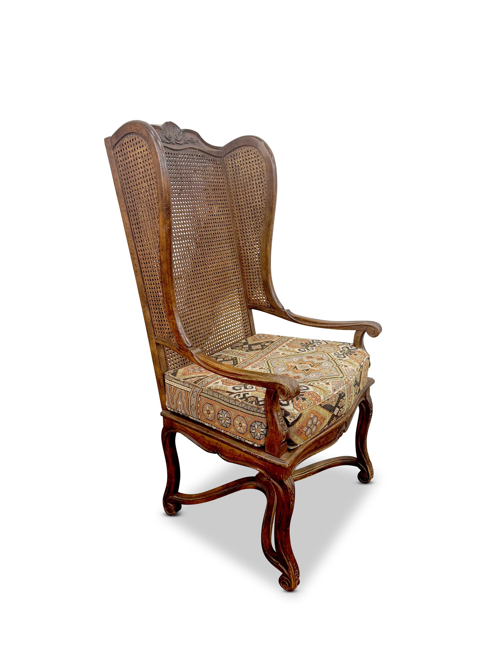 Good 19th Century French Caned Wingback Armchair, (1 of 3)