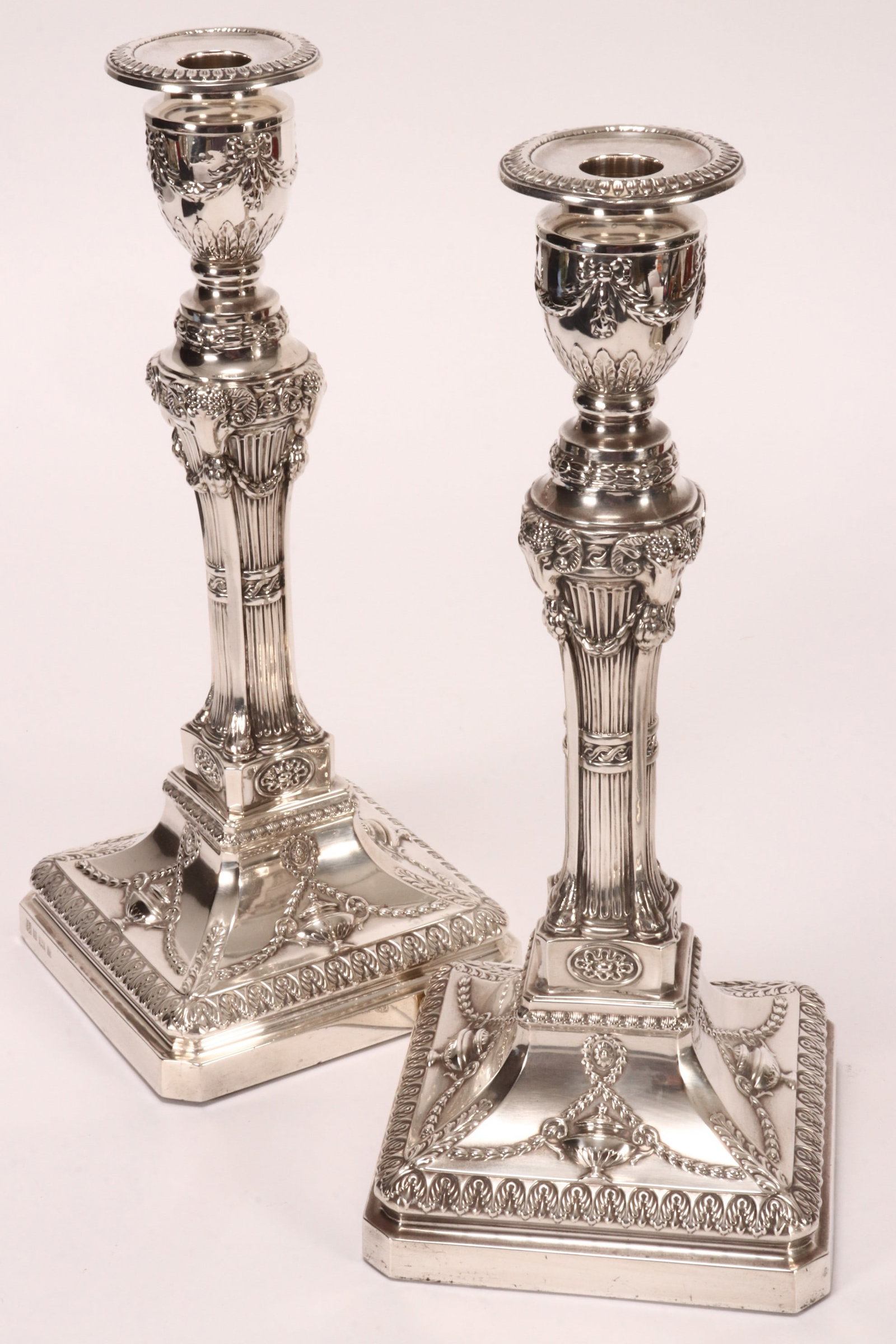 Pair of Elizabeth II Sterling Silver Candlesticks, (1 of 4)