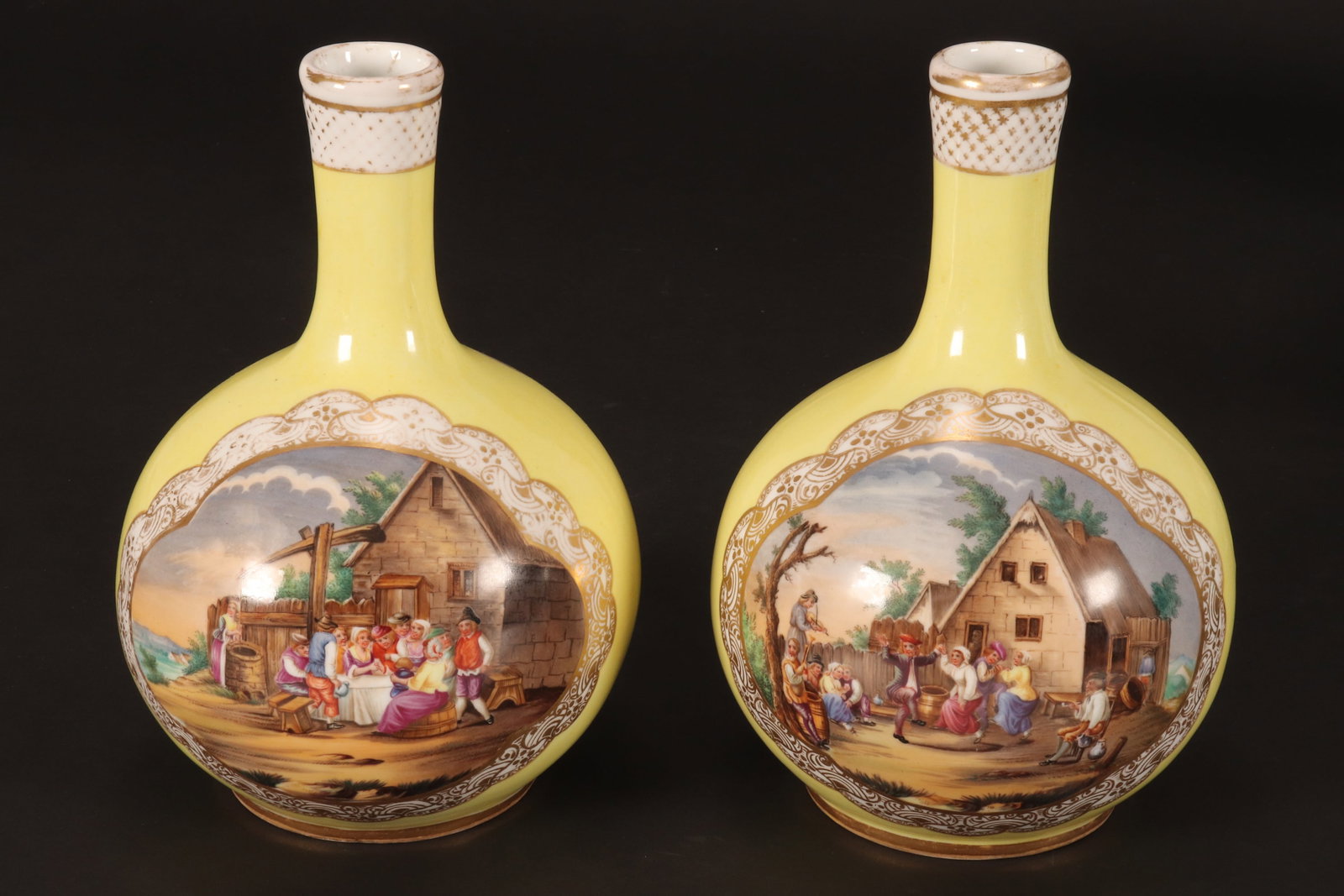 Pair of German Porcelain Vases, (1 of 2)
