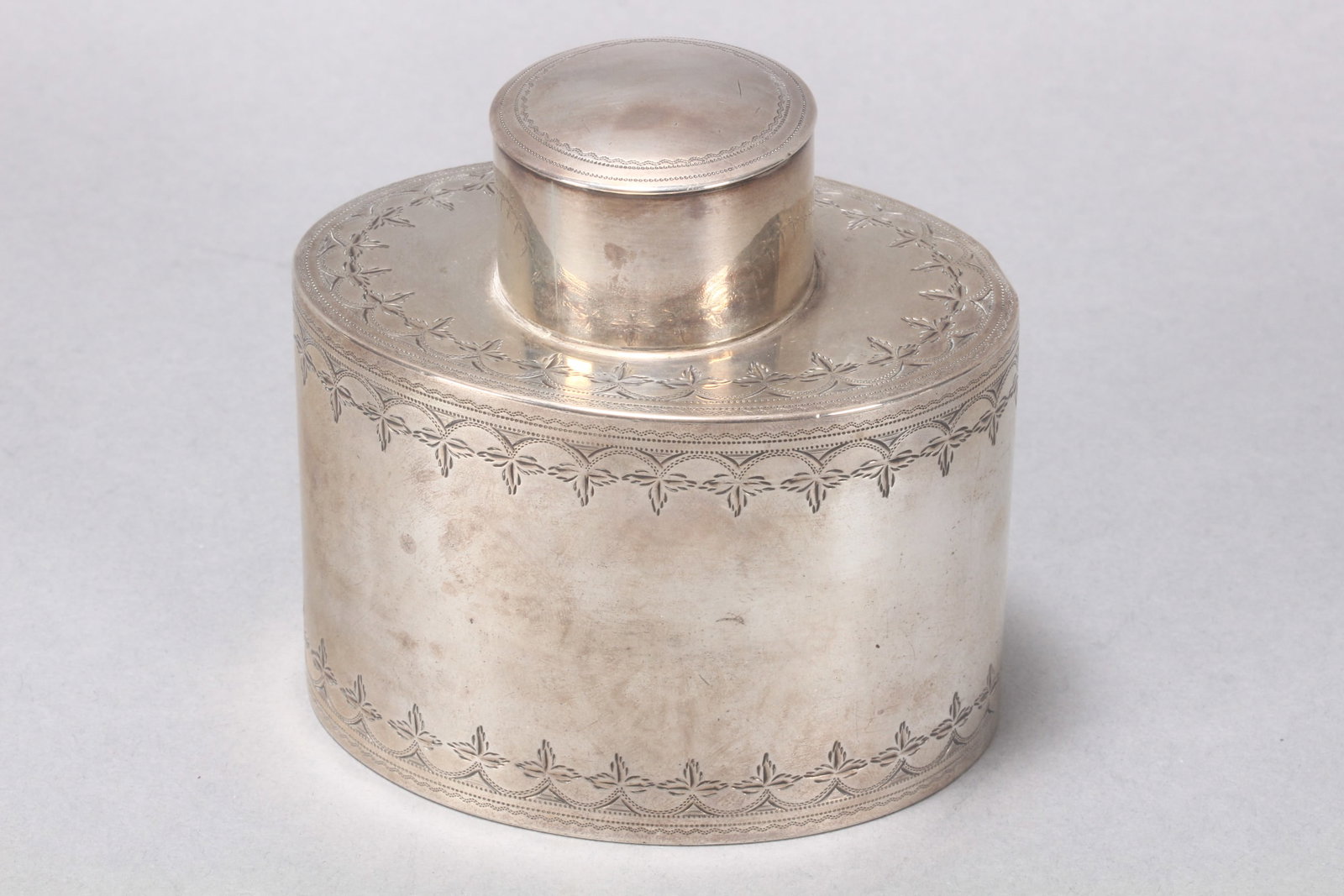 Late George III Sterling Silver Tea Caddy, (1 of 3)