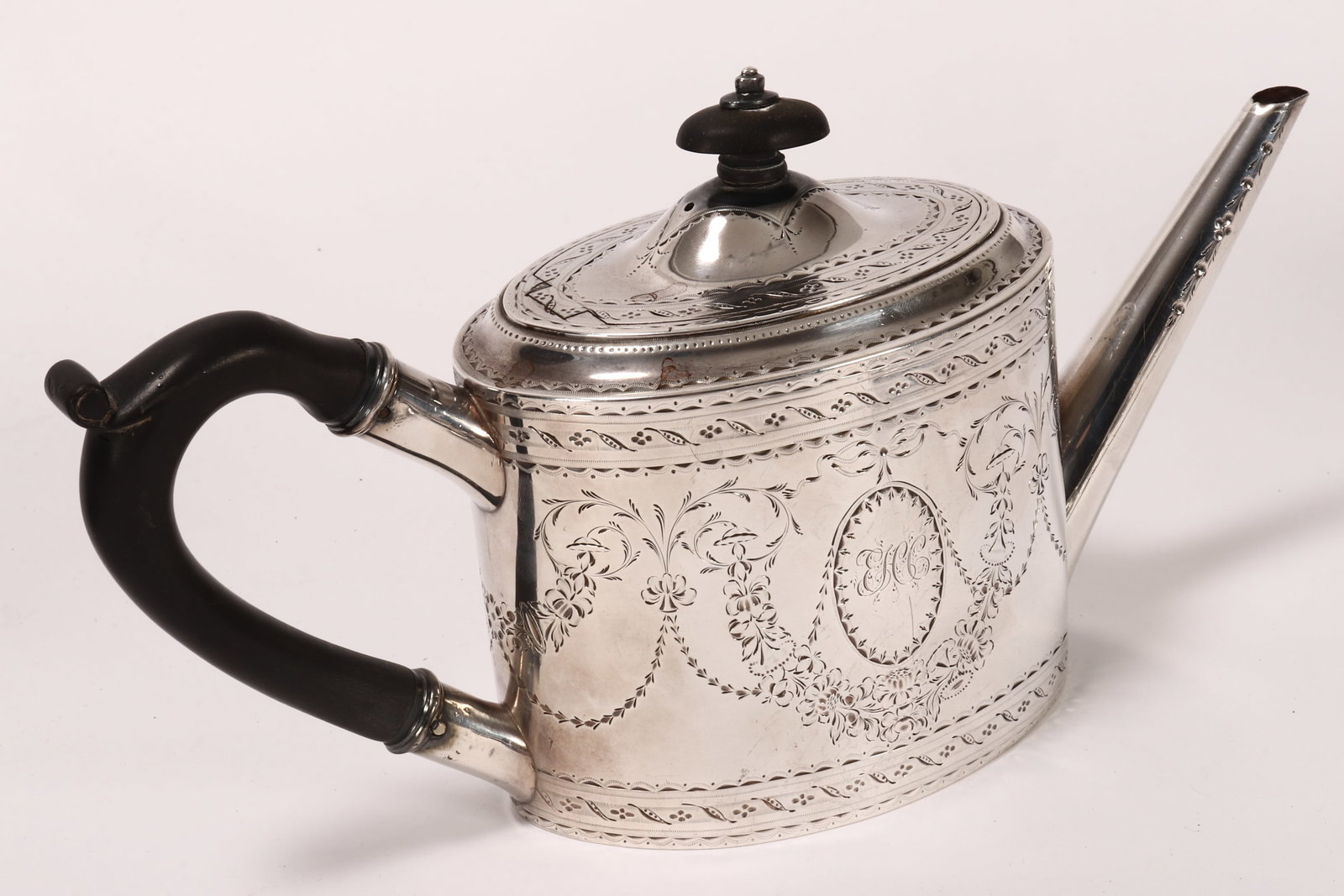 Good George III Sterling Silver Teapot and Stand, (1 of 5)
