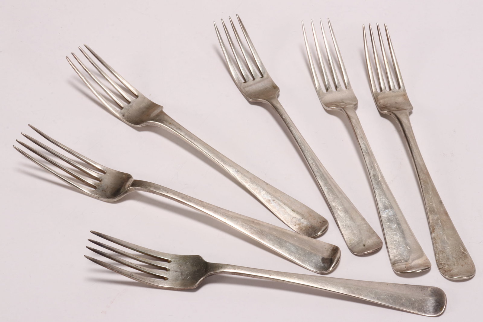 Six Dutch Silver Forks,: marked .833, including four 19th Century examples, total weight 340g, length 20cm (6)