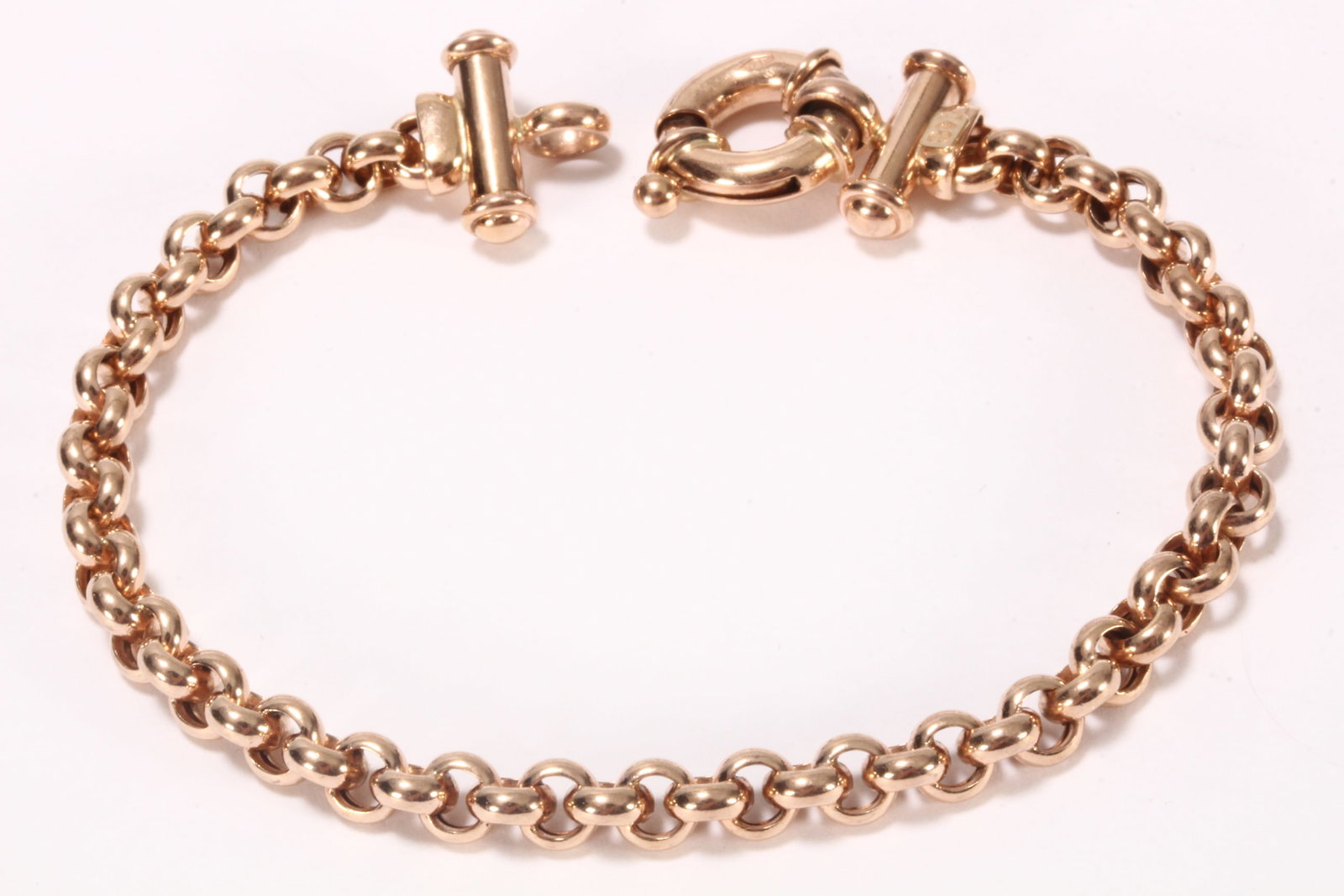 9ct Gold Belcher Link Bracelet,: stamped 375, total weight 10.3g, total length 19cm