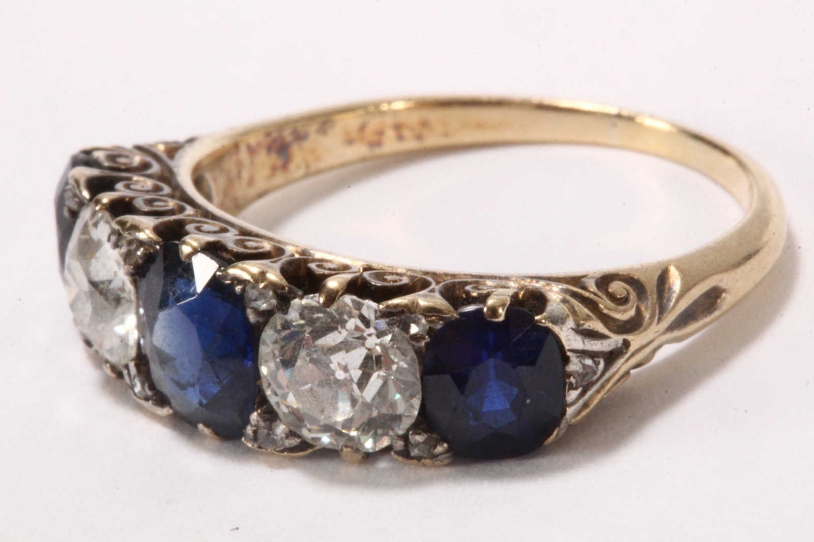 18ct Gold Sapphire and Diamond Ring, (1 of 3)