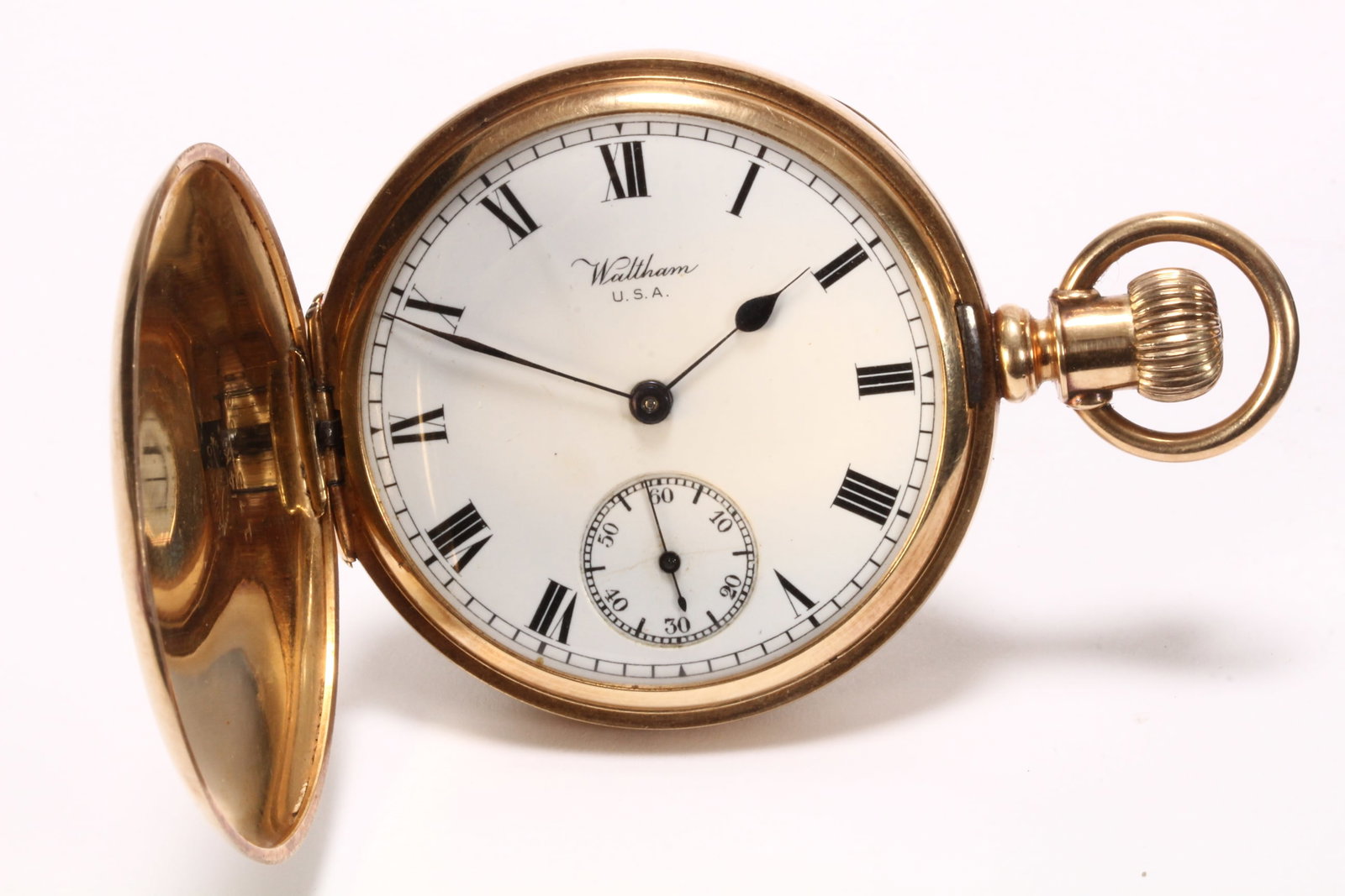 14ct Gold Waltham 'Traveler' Pocket Watch, (1 of 3)