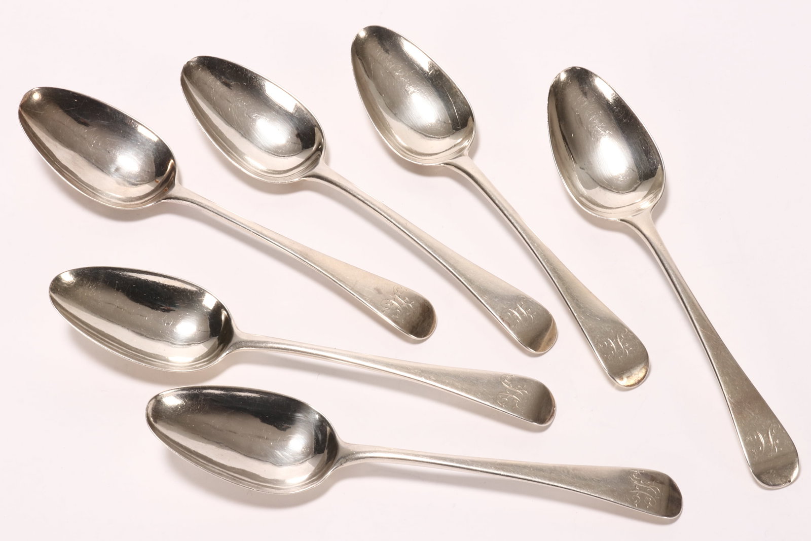 Set of Six George III Sterling Silver Table Spoons, (1 of 4)