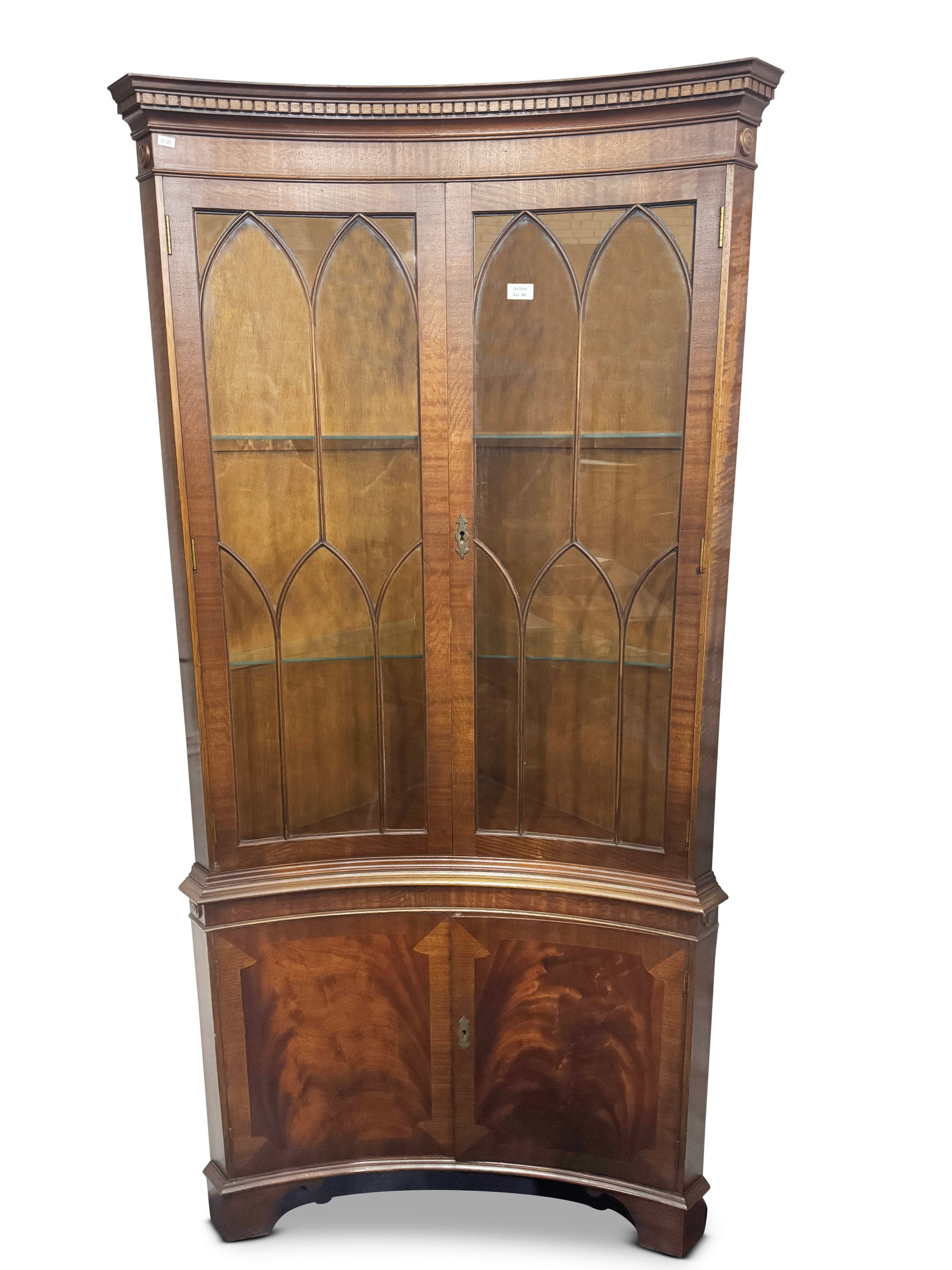 Georgian Style Concave Corner Cabinet, (1 of 2)