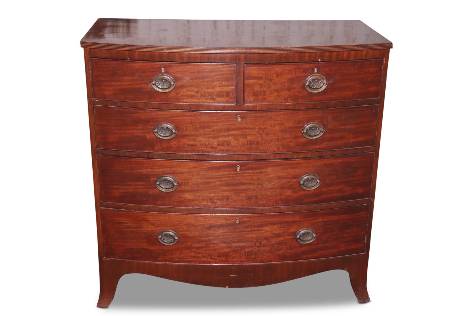 Georgian Style Bow Front Chest of Drawers, (1 of 3)