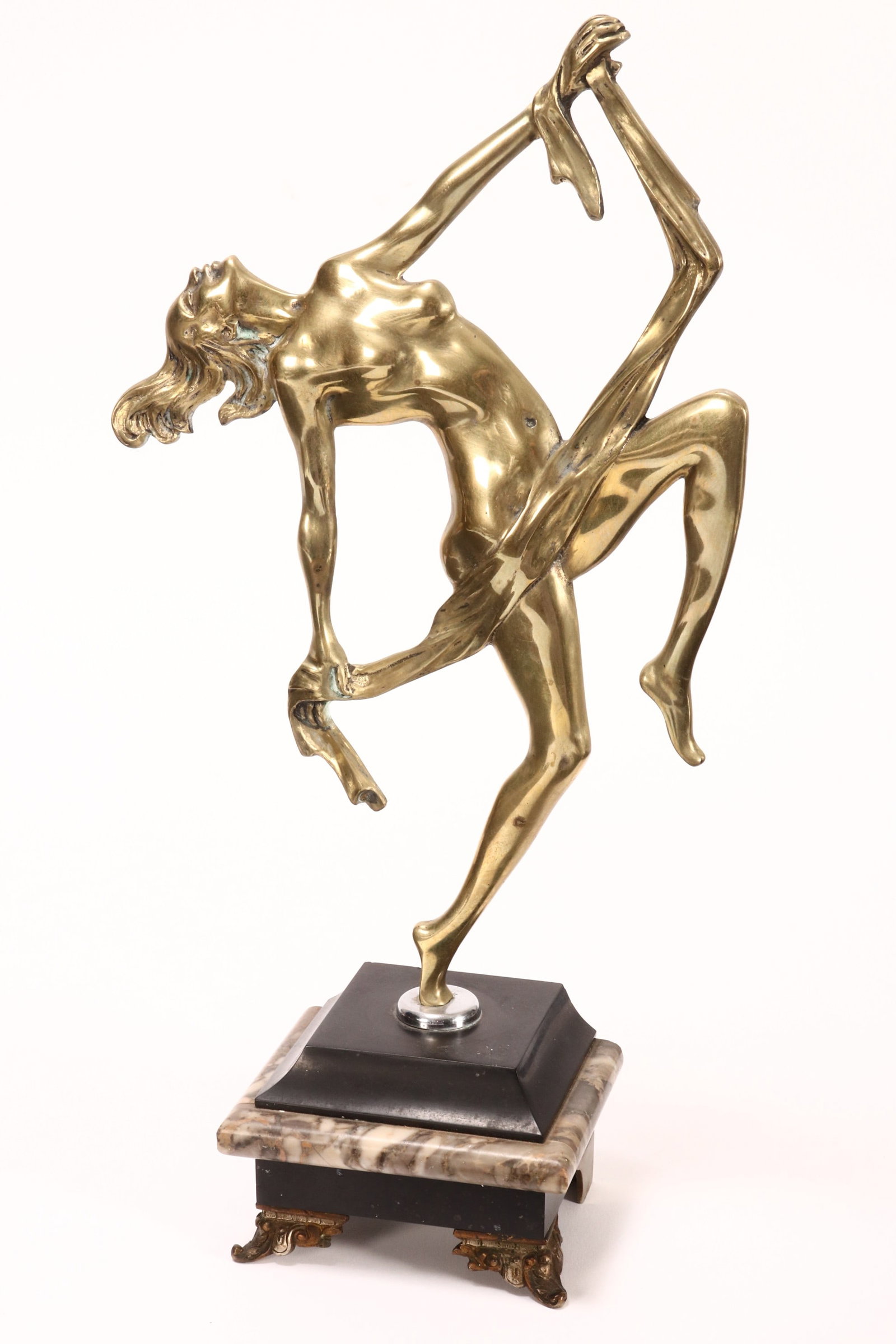 Brass Art Deco Figure, (1 of 2)