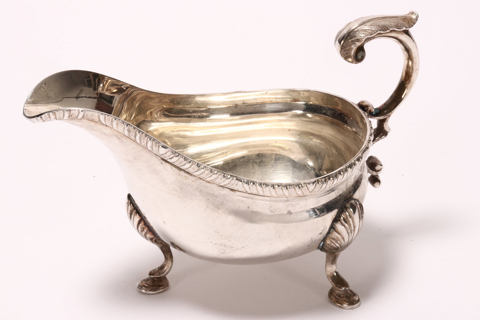 Large Elizabeth II Sterling Silver Sauce Boat, (1 of 5)