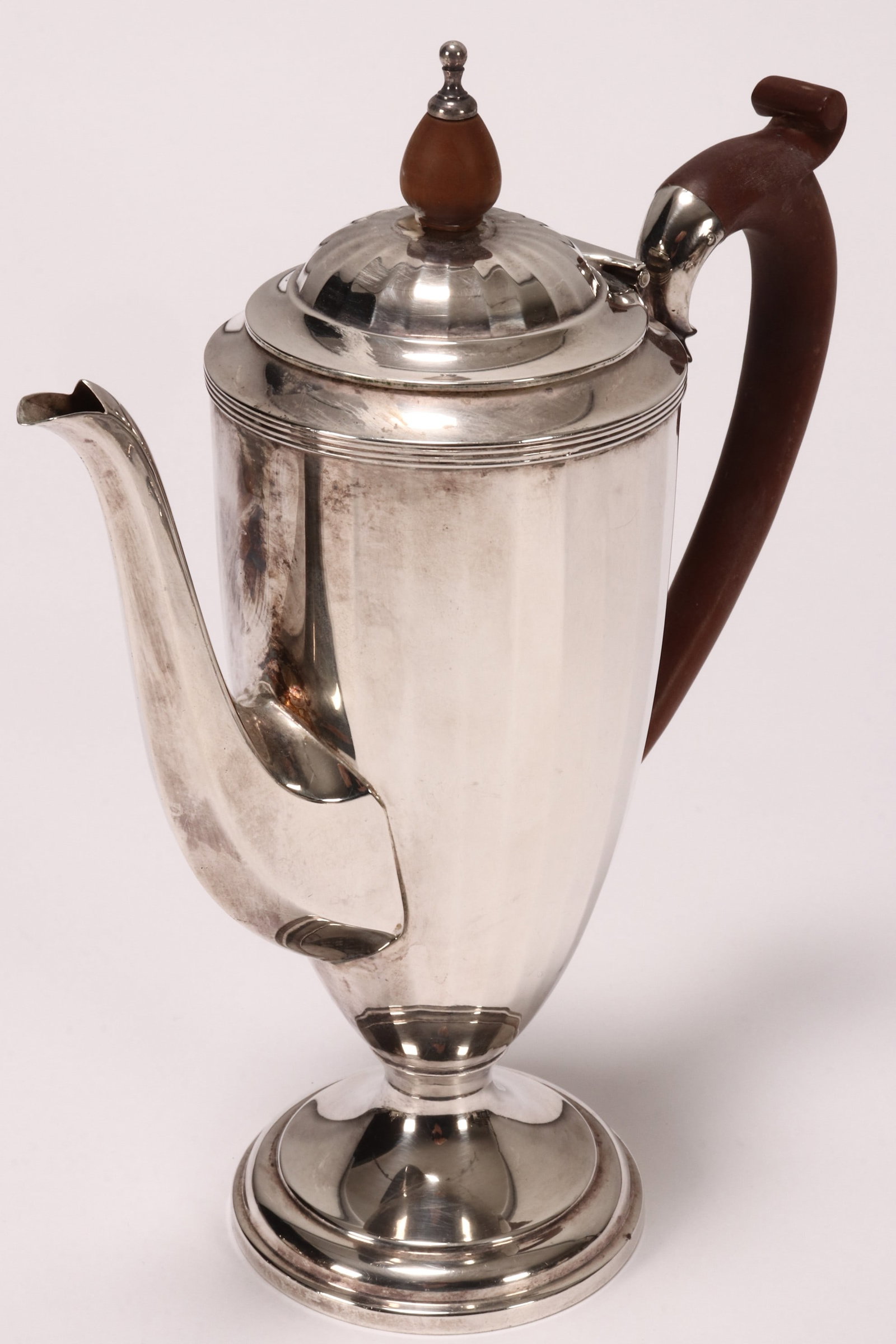George V Sterling Silver Chocolate Pot, (1 of 3)