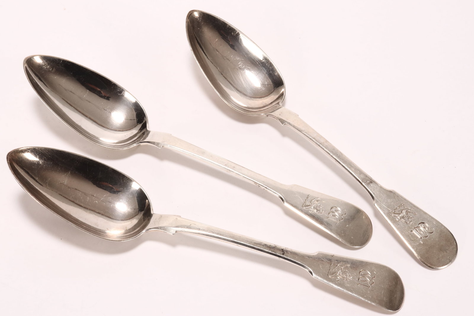 Set of Three George III Sterling Silver Serving Spoons, (1 of 3)