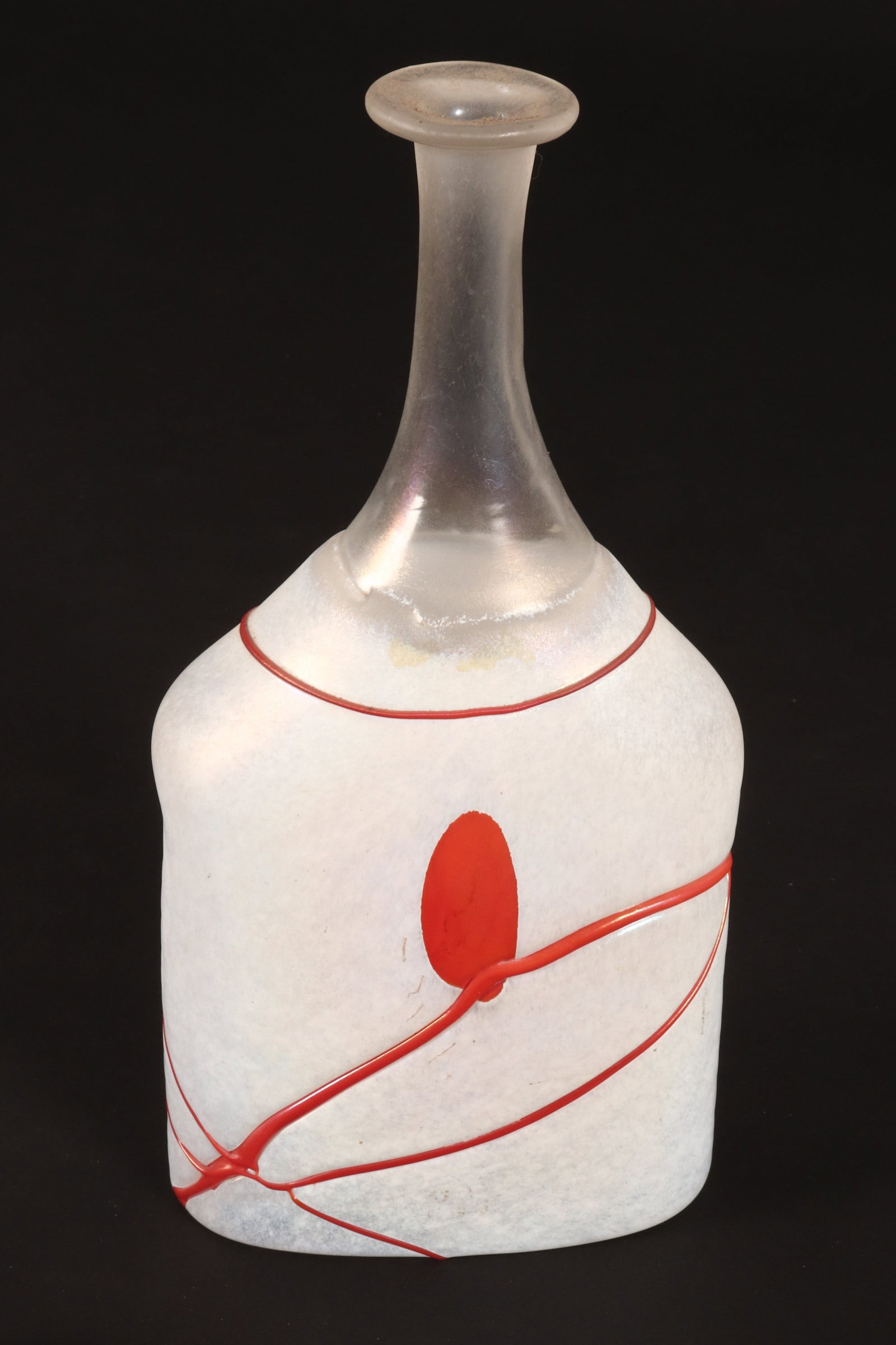 Kosta Boda 'Galaxy' Glass Bottle Vase,: c.1980's, designed by Bertil Vallien, signed to base, height 26.5cm