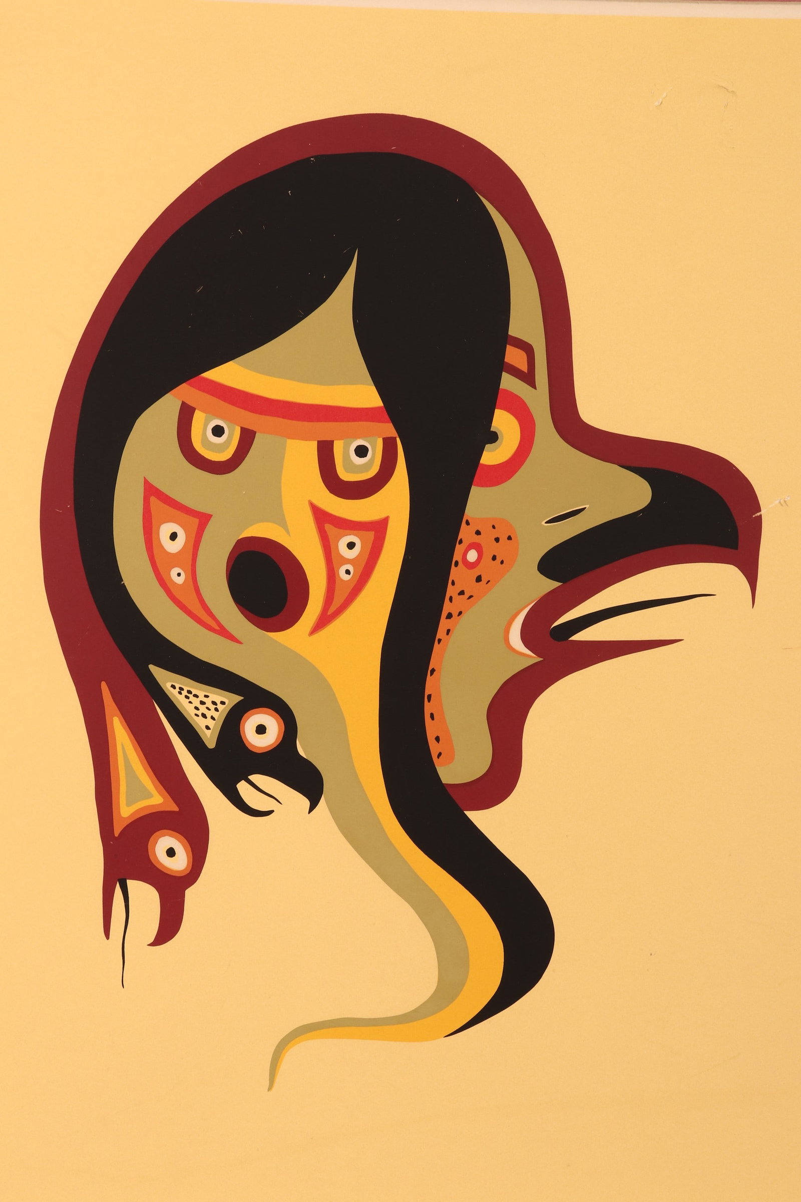 Beau Dick (Kwakwaka'wakw, 1955-2017),: Bird Caller serigraph 32/75 signed and dated lower right 67cm x 48cm a/f (small tears)