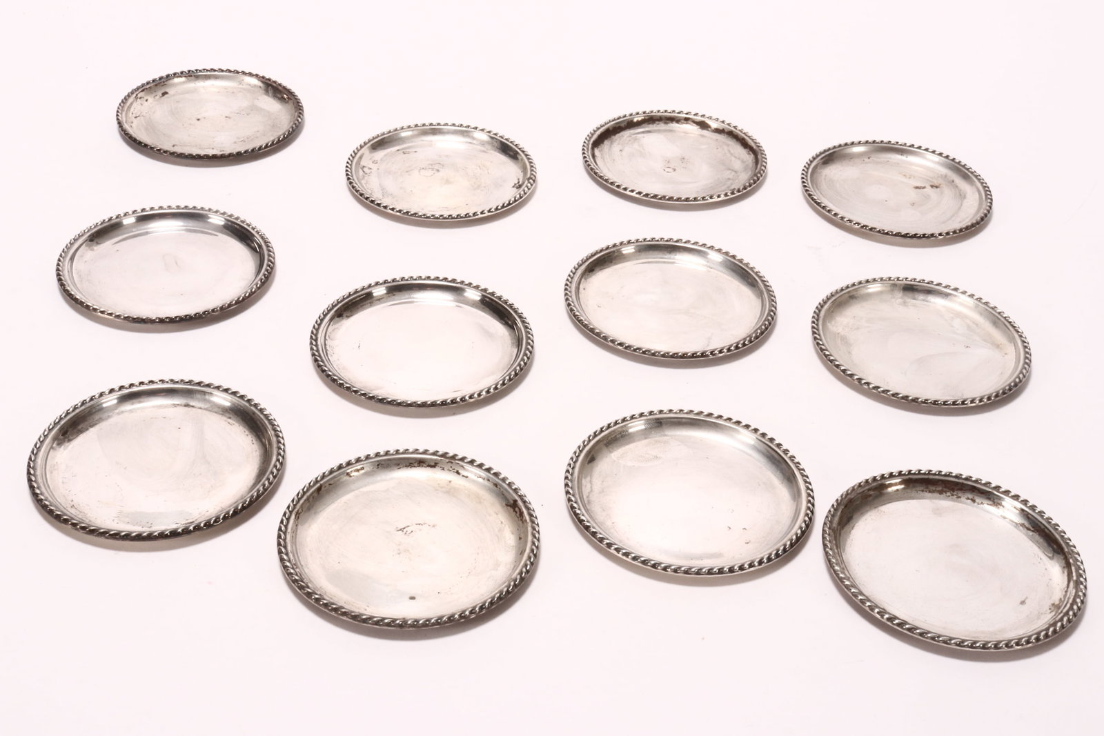 Set of Twelve German Silver Drinks Coasters, (1 of 2)