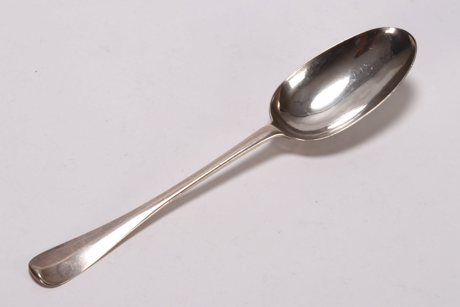 George I Britannia Silver Table Spoon,: hallmarked London, 1714, makers mark rubbed, in Hanoverian pattern with rat tail, total weight 46g, length 19.5cm