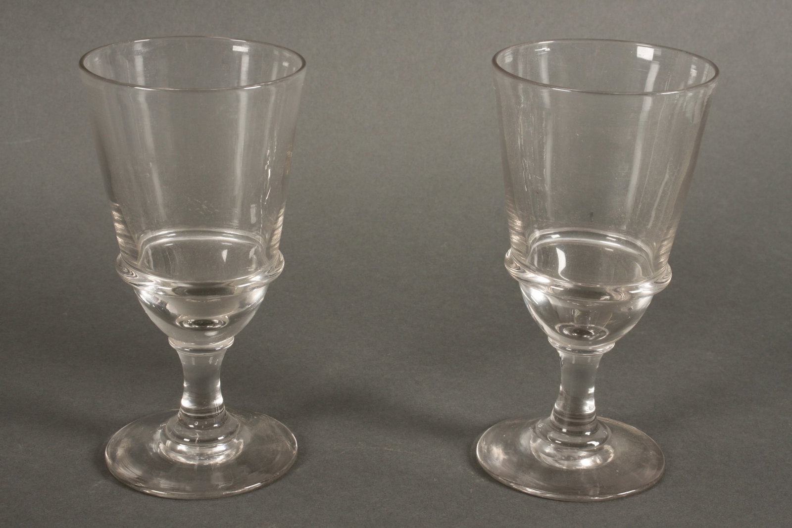 Pair of 19th Century Plain Stem Wine Glasses, (1 of 3)