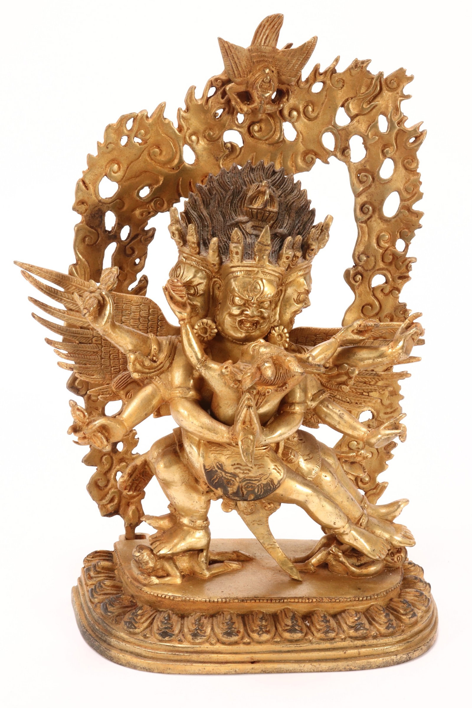Sino-Tibetan Gilt Bronze Vajrakilaya Figure, (1 of 6)