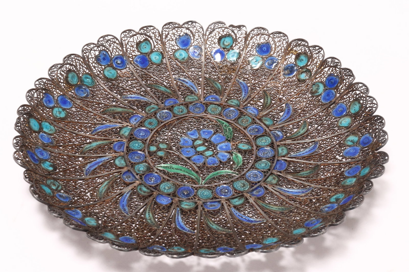 Chinese Plique a Jour Dish, (1 of 2)