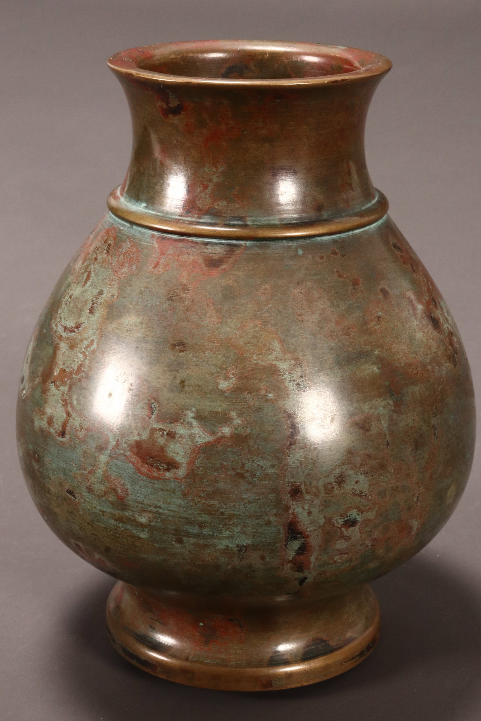 Japanese Murashido Bronze Vase,: of pear form, mark to base, height 15.5cm