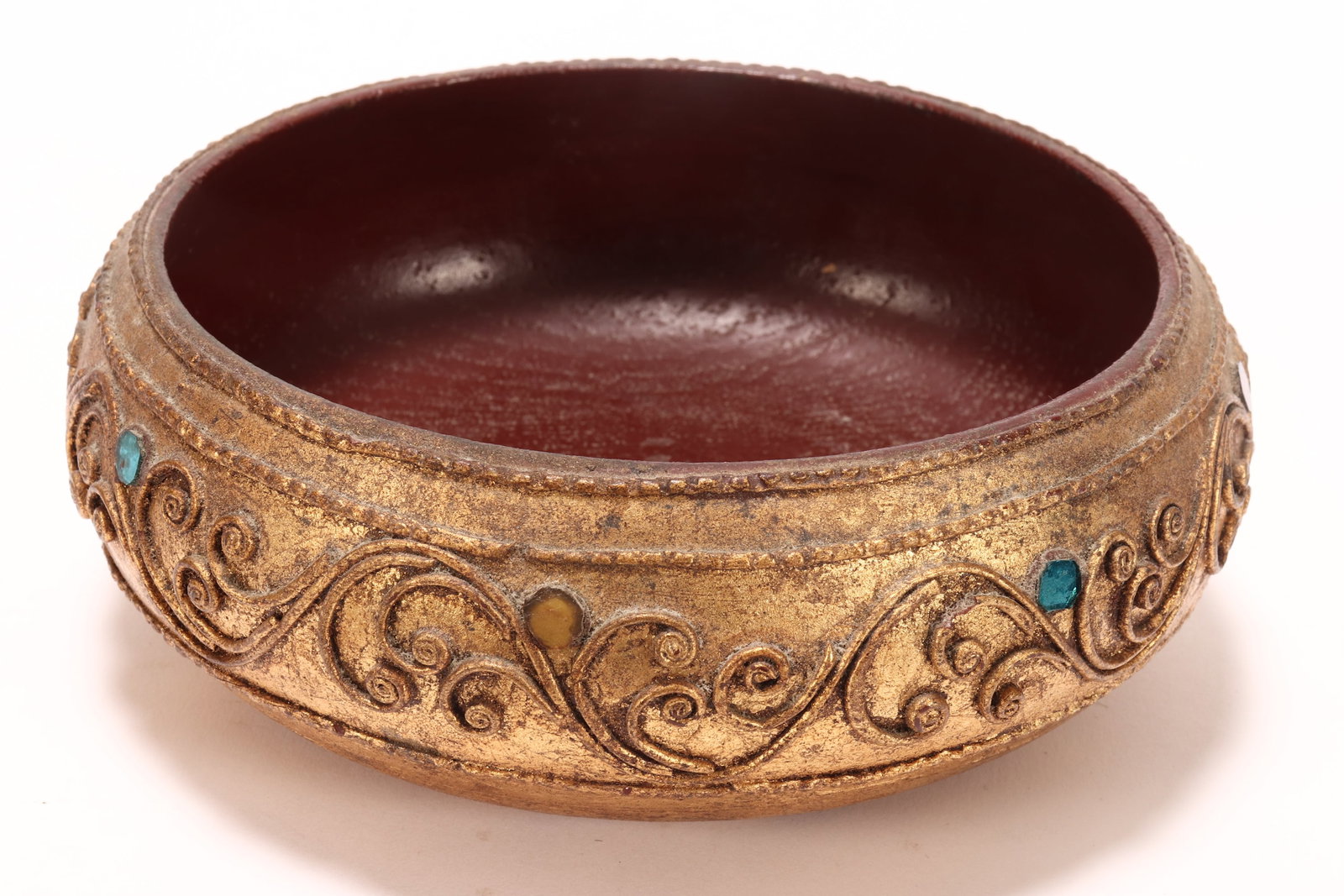 Thai Gilt Lacquer Bowl, (1 of 2)