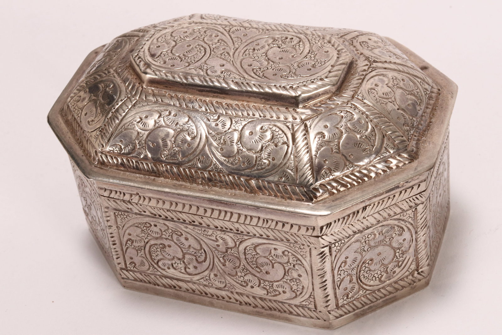 South East Asian Silver Trinket Box, (1 of 4)