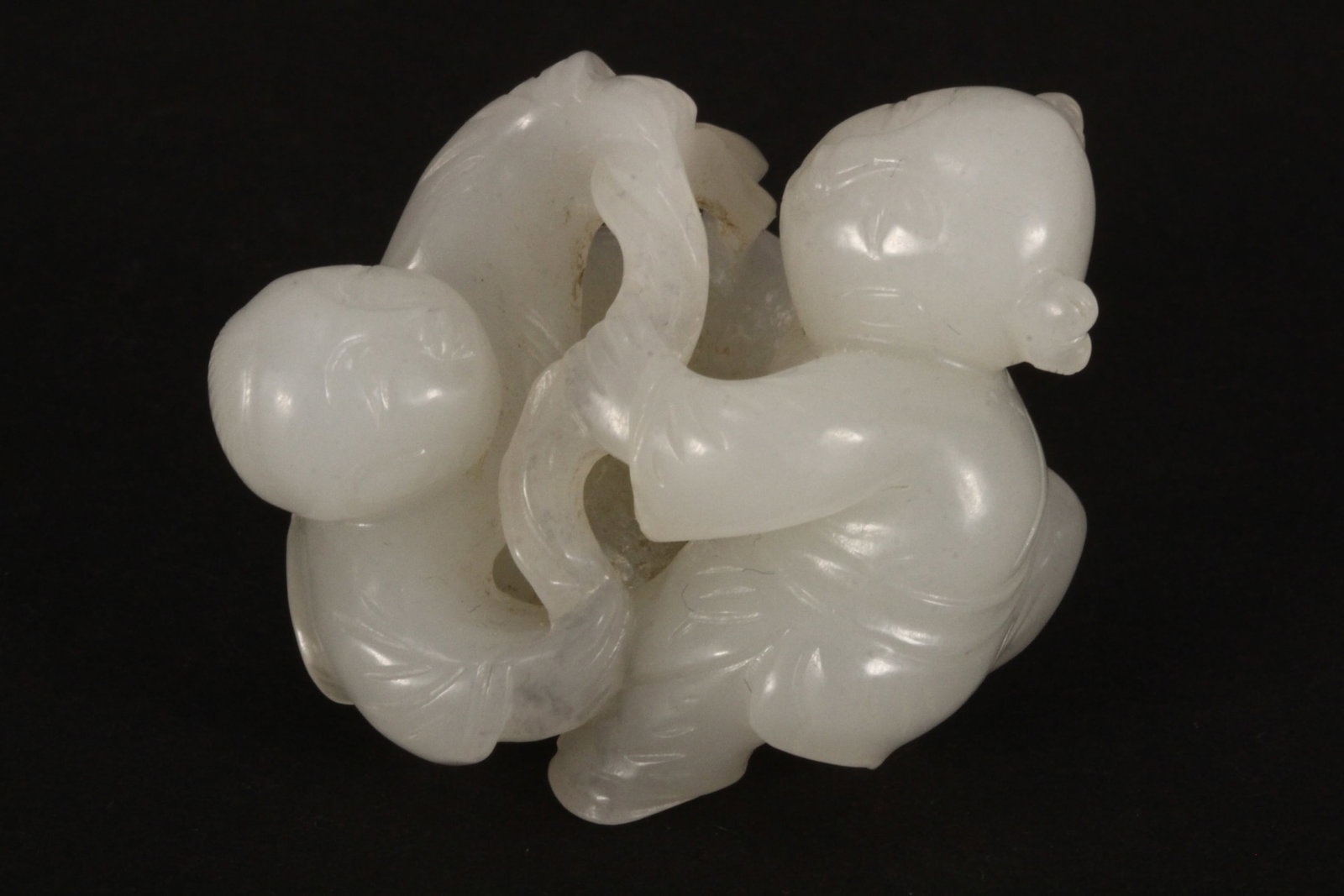 Chinese Carved White Jade Figure Group, (1 of 5)