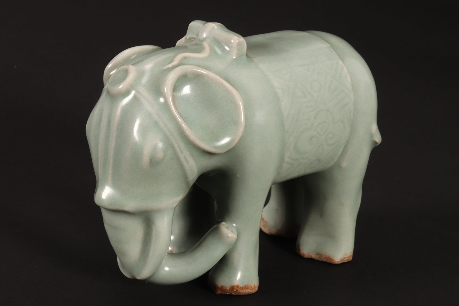 Chinese Celadon Figure of an Elephant, (1 of 3)